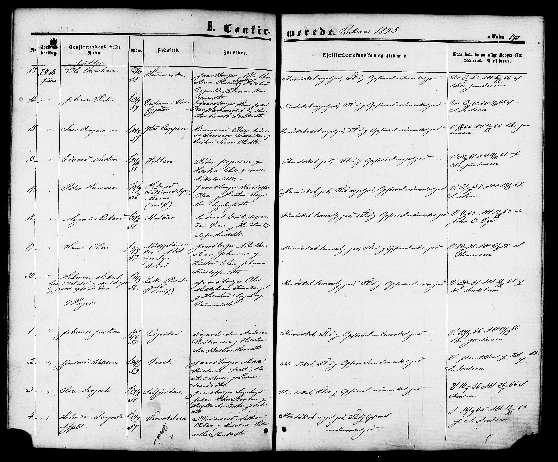 Ministerialprotokoller, klokkerbøker og fødselsregistre - Nordland, SAT/A-1459/810/L0146: Parish register (official) no. 810A08 /1, 1862-1874, p. 170