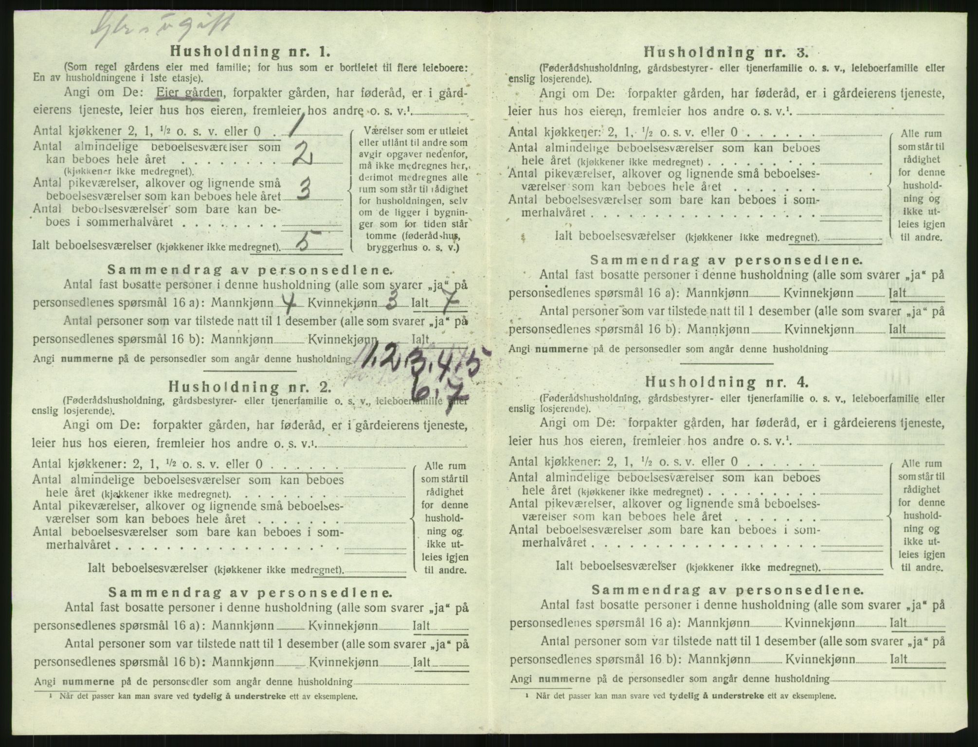 SAT, 1920 census for Borge, 1920, p. 450