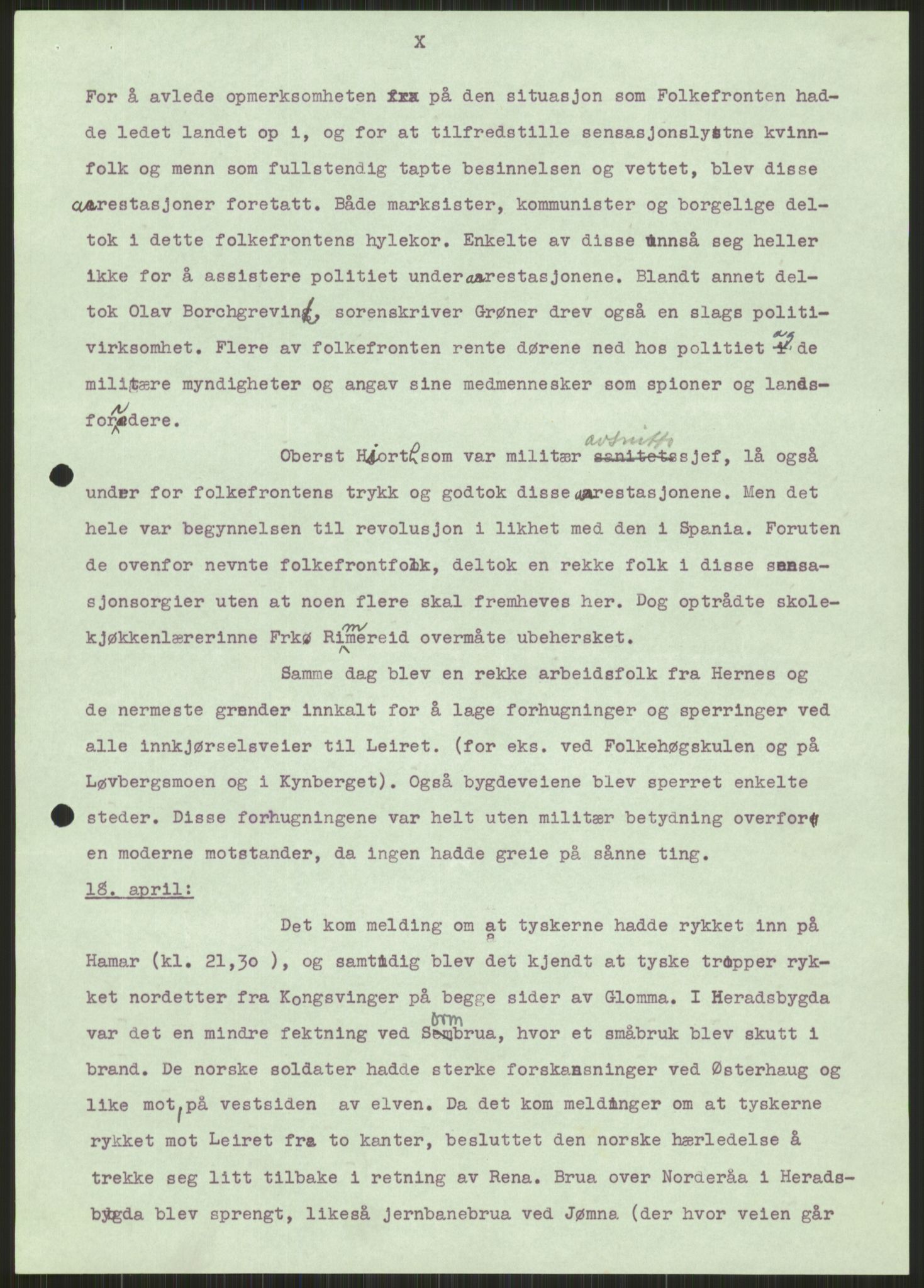 Forsvaret, Forsvarets krigshistoriske avdeling, AV/RA-RAFA-2017/Y/Ya/L0013: II-C-11-31 - Fylkesmenn.  Rapporter om krigsbegivenhetene 1940., 1940, p. 870