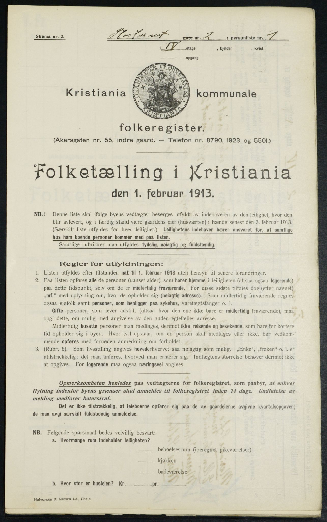 OBA, Municipal Census 1913 for Kristiania, 1913, p. 103683