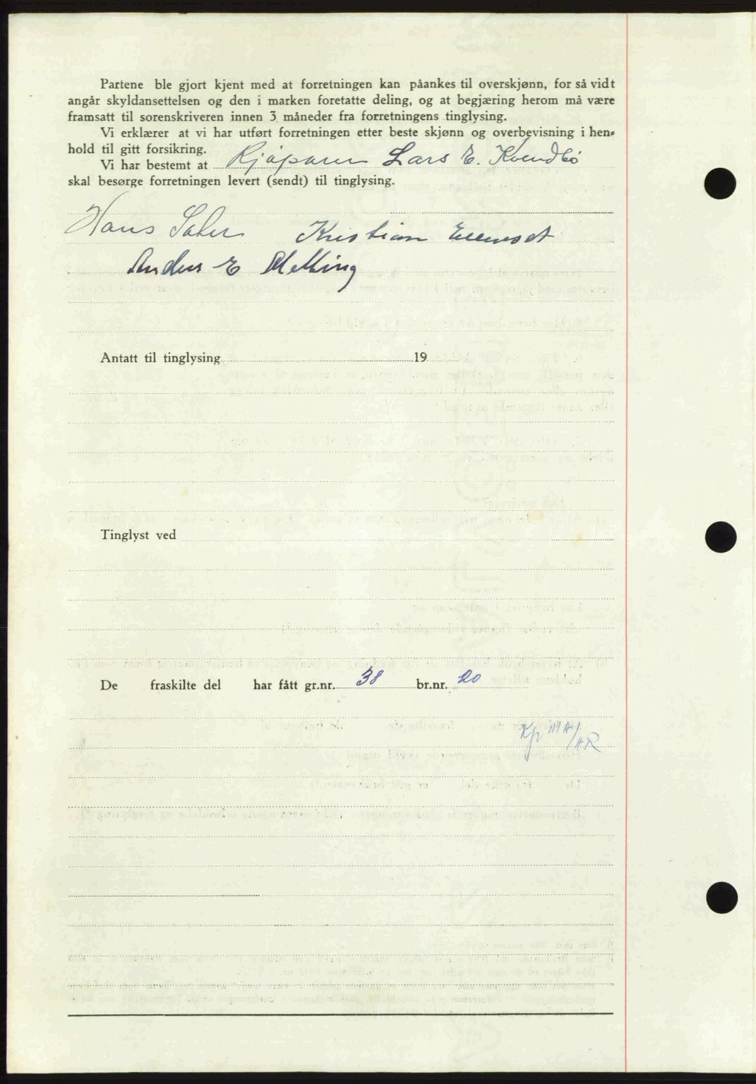 Nordmøre sorenskriveri, AV/SAT-A-4132/1/2/2Ca: Mortgage book no. A112, 1949-1949, Diary no: : 2564/1949