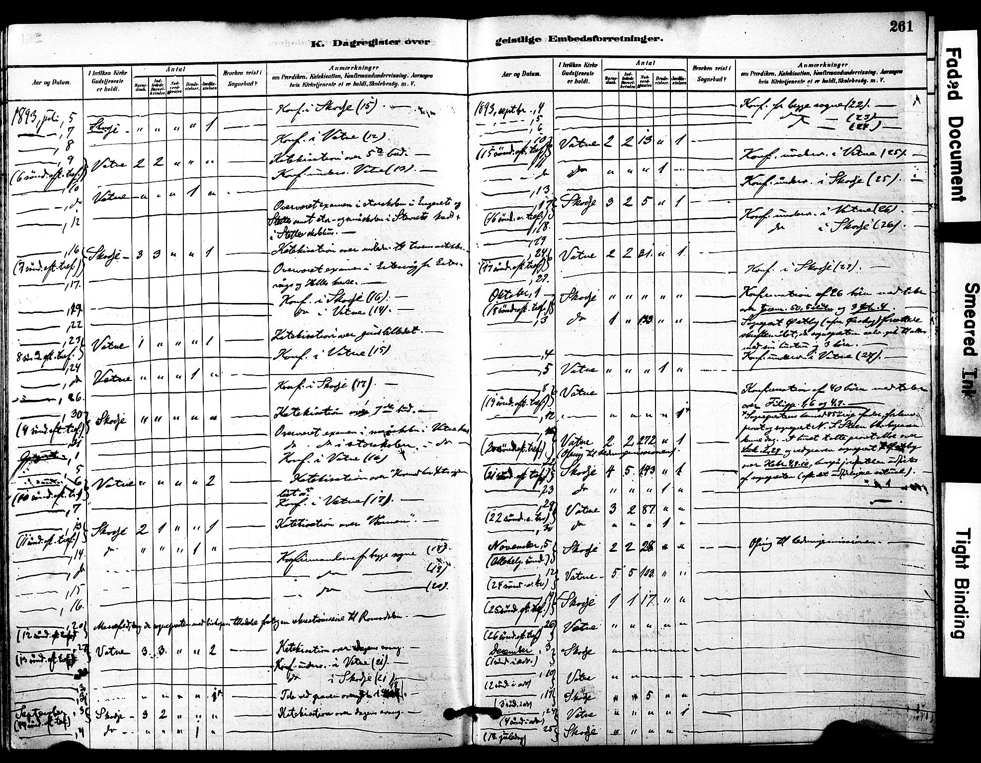 Ministerialprotokoller, klokkerbøker og fødselsregistre - Møre og Romsdal, SAT/A-1454/525/L0374: Parish register (official) no. 525A04, 1880-1899, p. 261