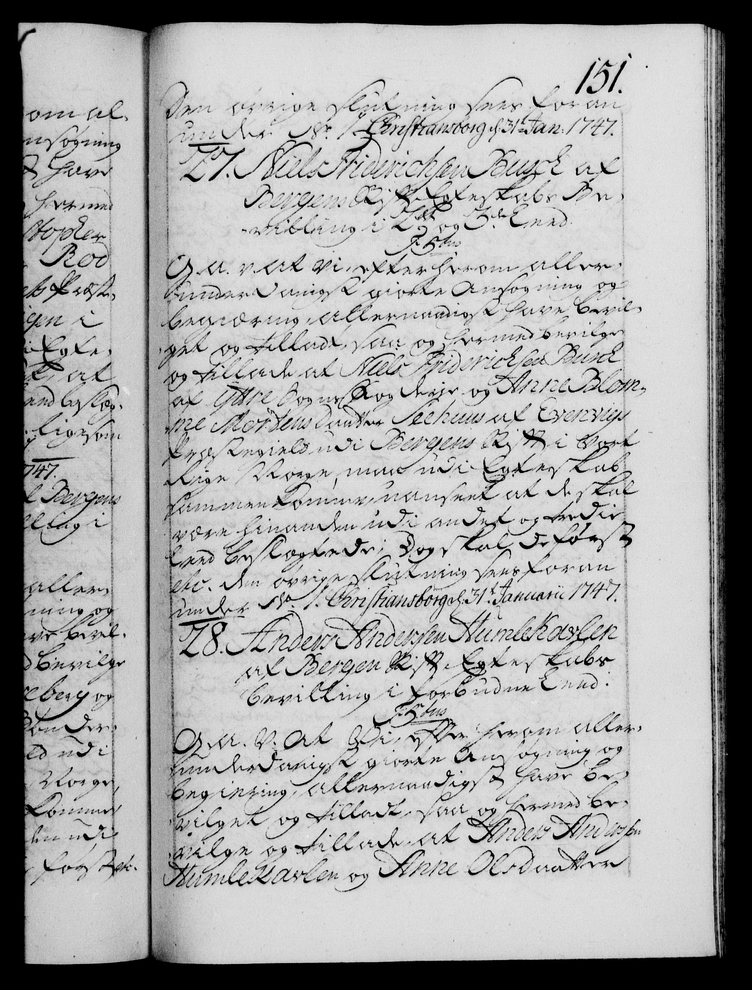 Danske Kanselli 1572-1799, AV/RA-EA-3023/F/Fc/Fca/Fcaa/L0035: Norske registre, 1746-1748, p. 151a