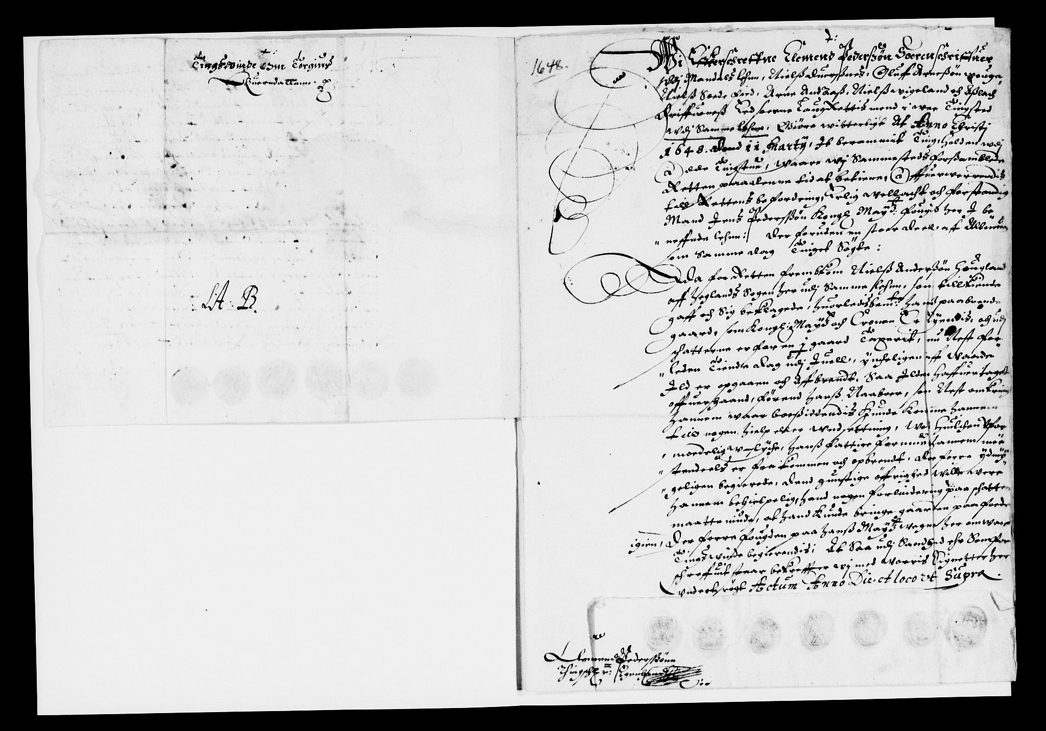 Rentekammeret inntil 1814, Reviderte regnskaper, Lensregnskaper, AV/RA-EA-5023/R/Rb/Rbq/L0037: Nedenes len. Mandals len. Råbyggelag., 1647-1649