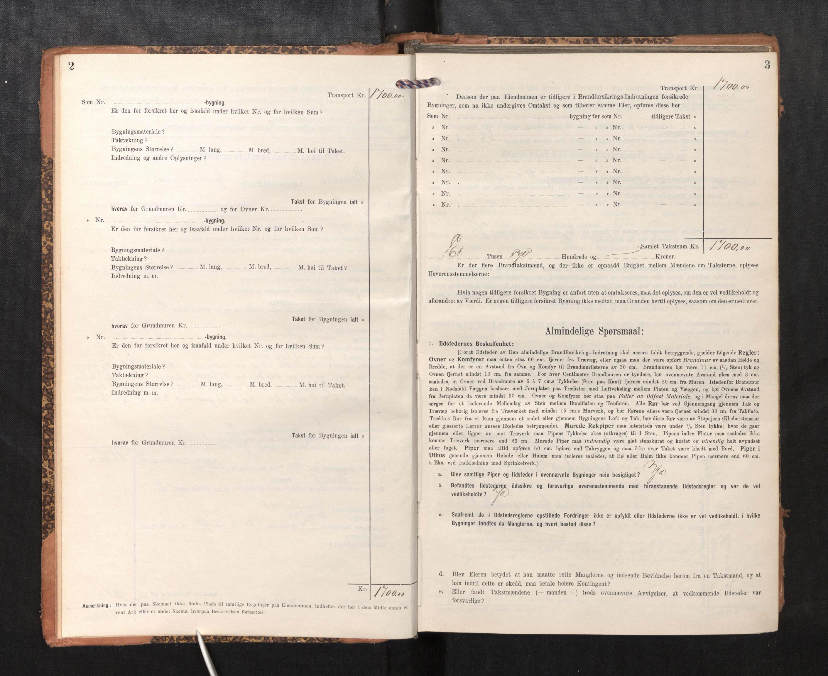 Lensmannen i Bruvik, SAB/A-31301/0012/L0008: Branntakstprotokoll, skjematakst, 1914-1919, p. 2-3