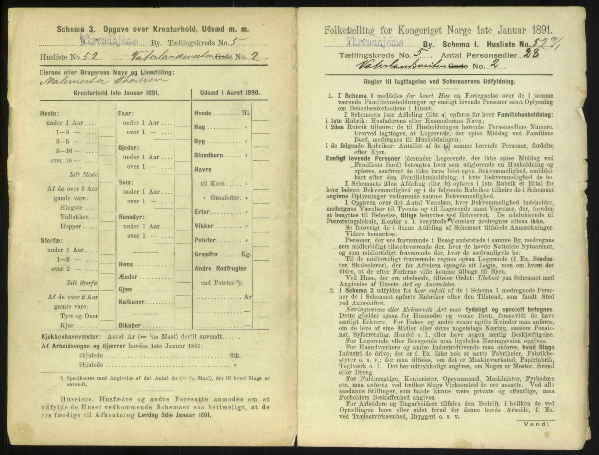 RA, 1891 census for 1601 Trondheim, 1891, p. 612