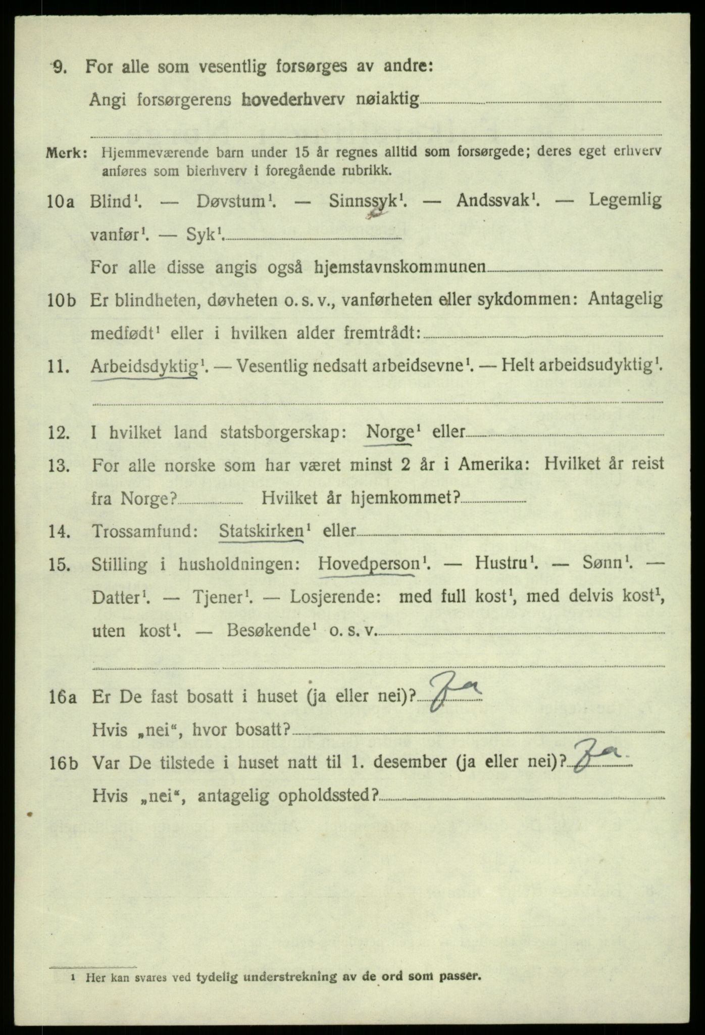 SAB, 1920 census for Odda, 1920, p. 12016