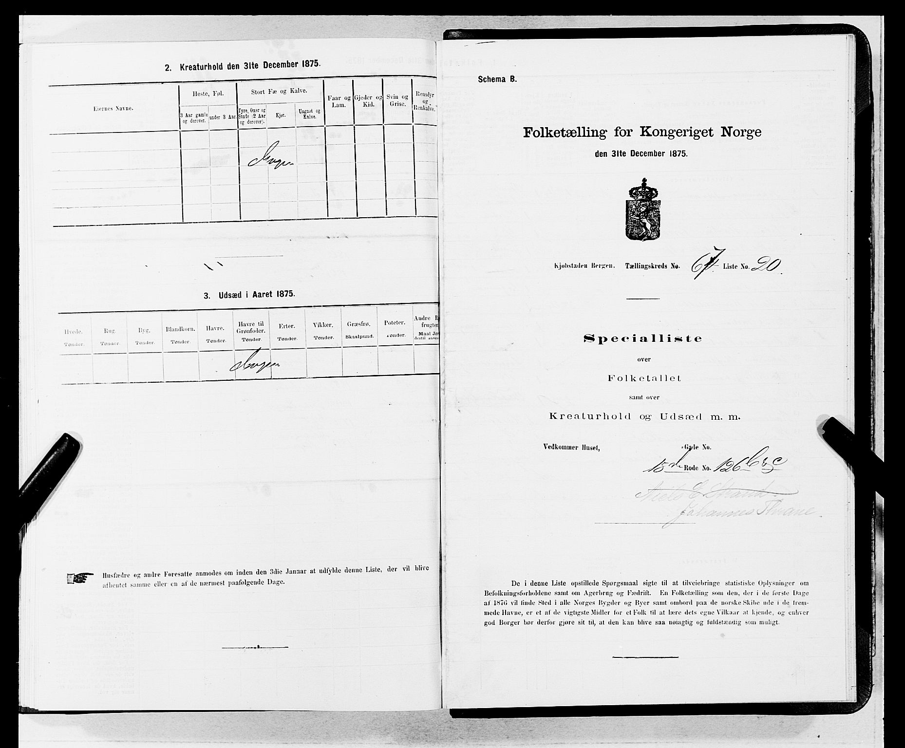 SAB, 1875 census for 1301 Bergen, 1875, p. 3586