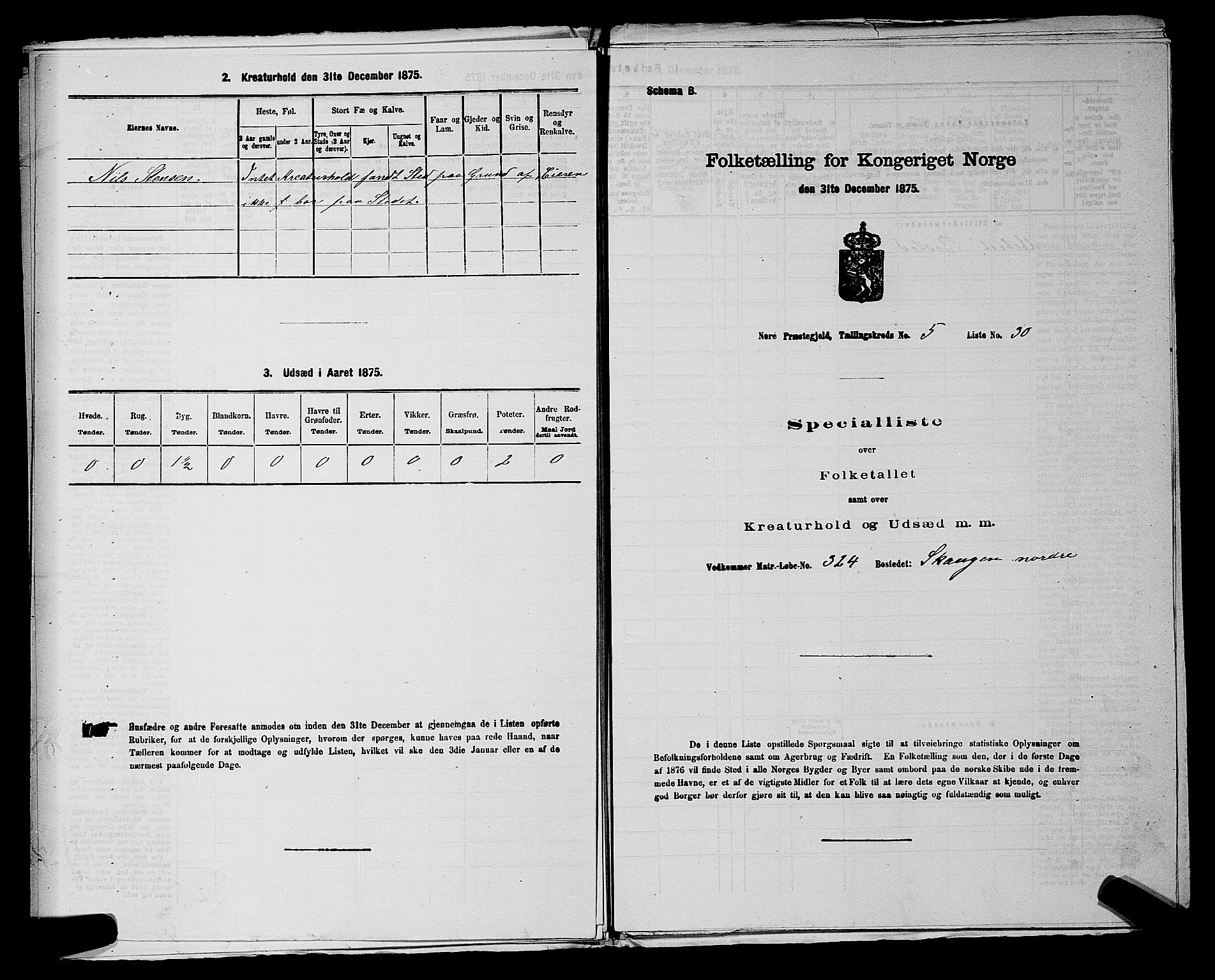 SAKO, 1875 census for 0633P Nore, 1875, p. 691
