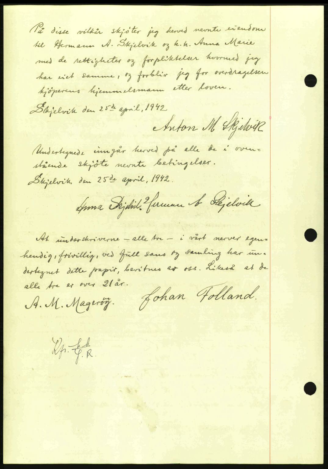 Nordmøre sorenskriveri, AV/SAT-A-4132/1/2/2Ca: Mortgage book no. A92, 1942-1942, Diary no: : 1189/1942