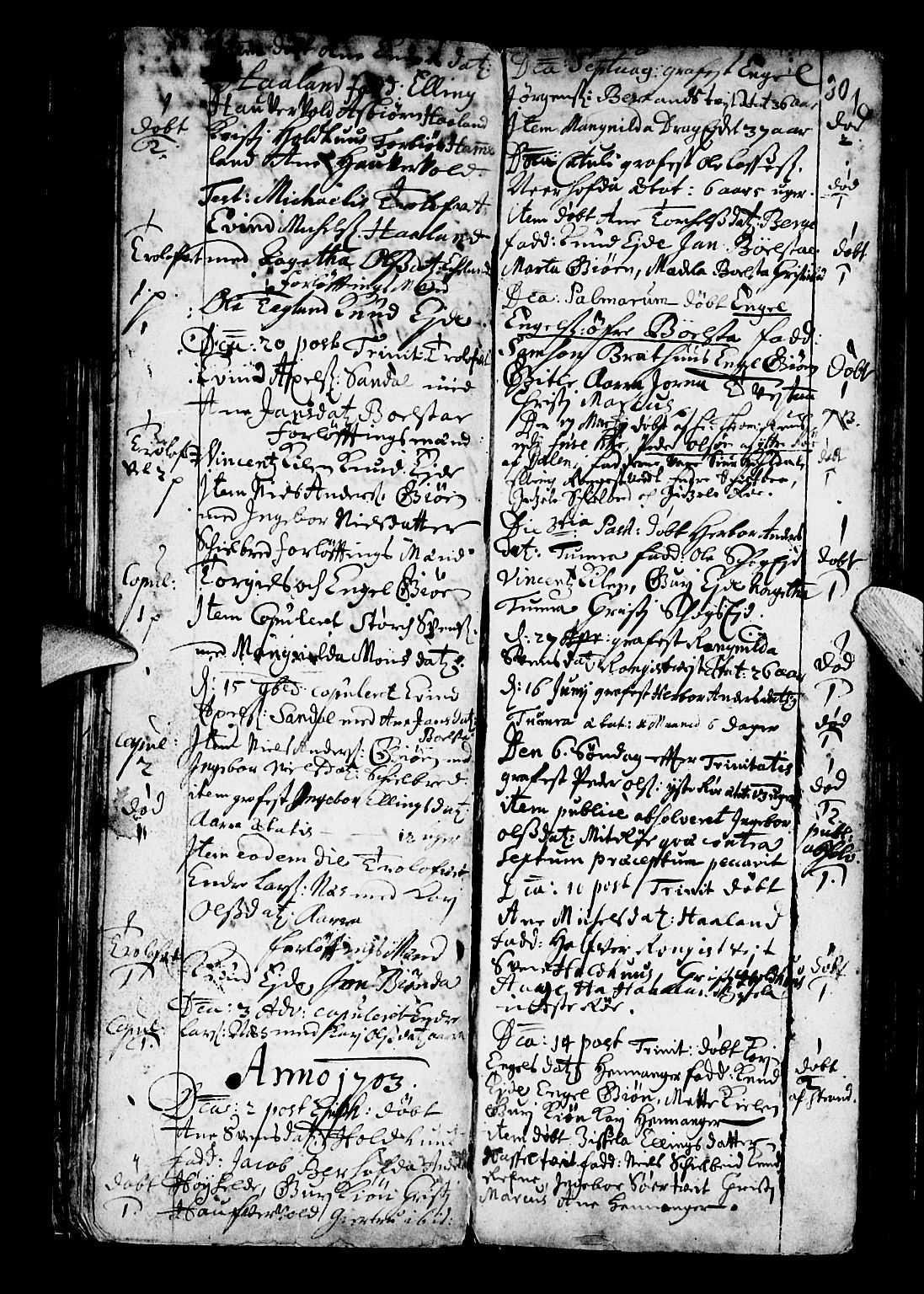 Os sokneprestembete, SAB/A-99929: Parish register (official) no. A 3, 1669-1760, p. 30