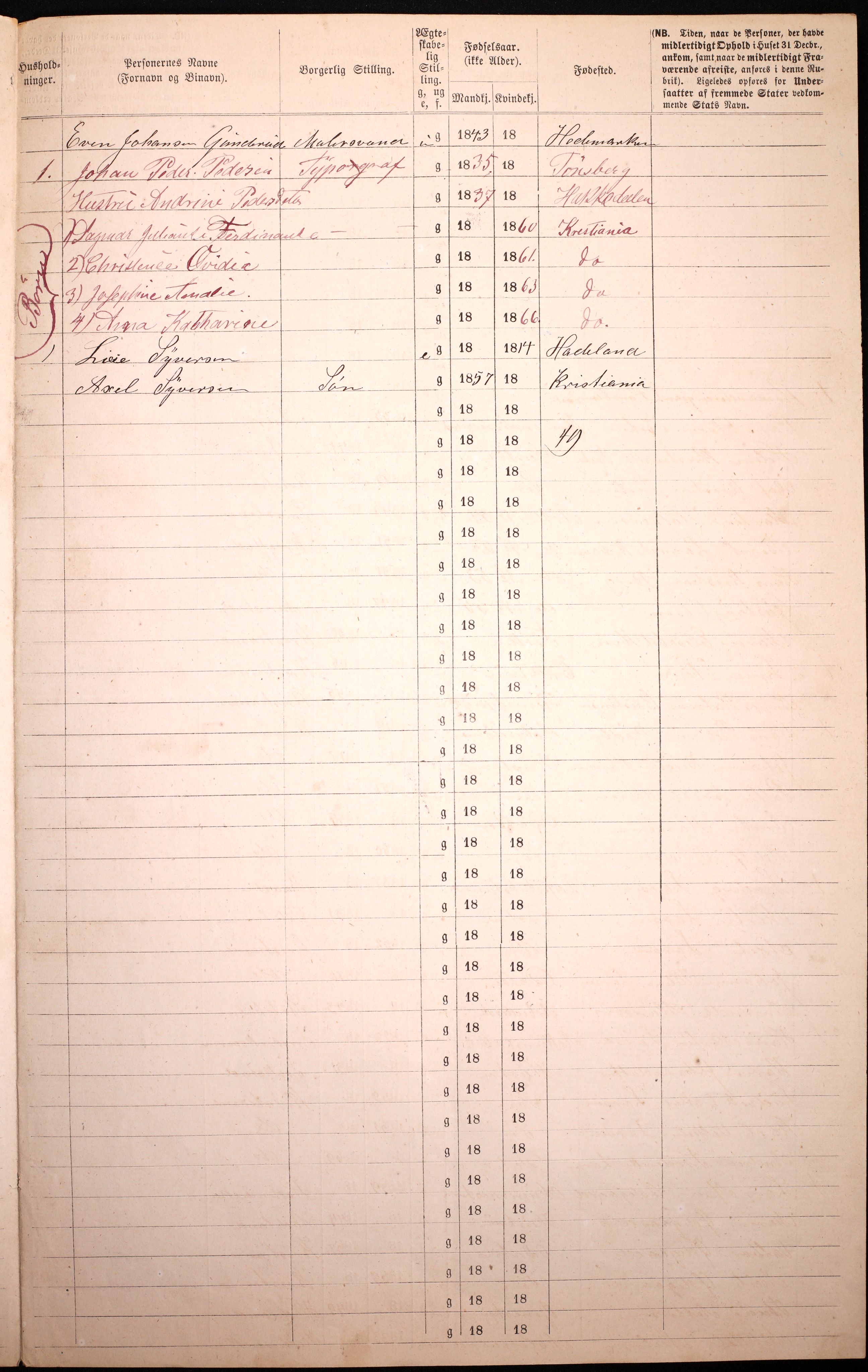 RA, 1870 census for 0301 Kristiania, 1870, p. 2938