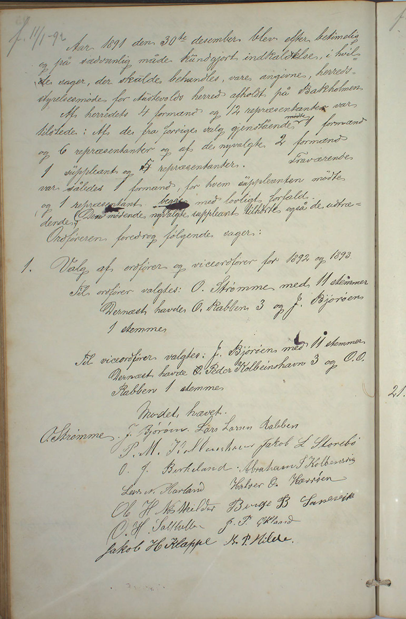 Austevoll kommune. Formannskapet, IKAH/1244-021/A/Aa/L0001: Forhandlingsprotokoll for heradstyret, 1886-1900, p. 191