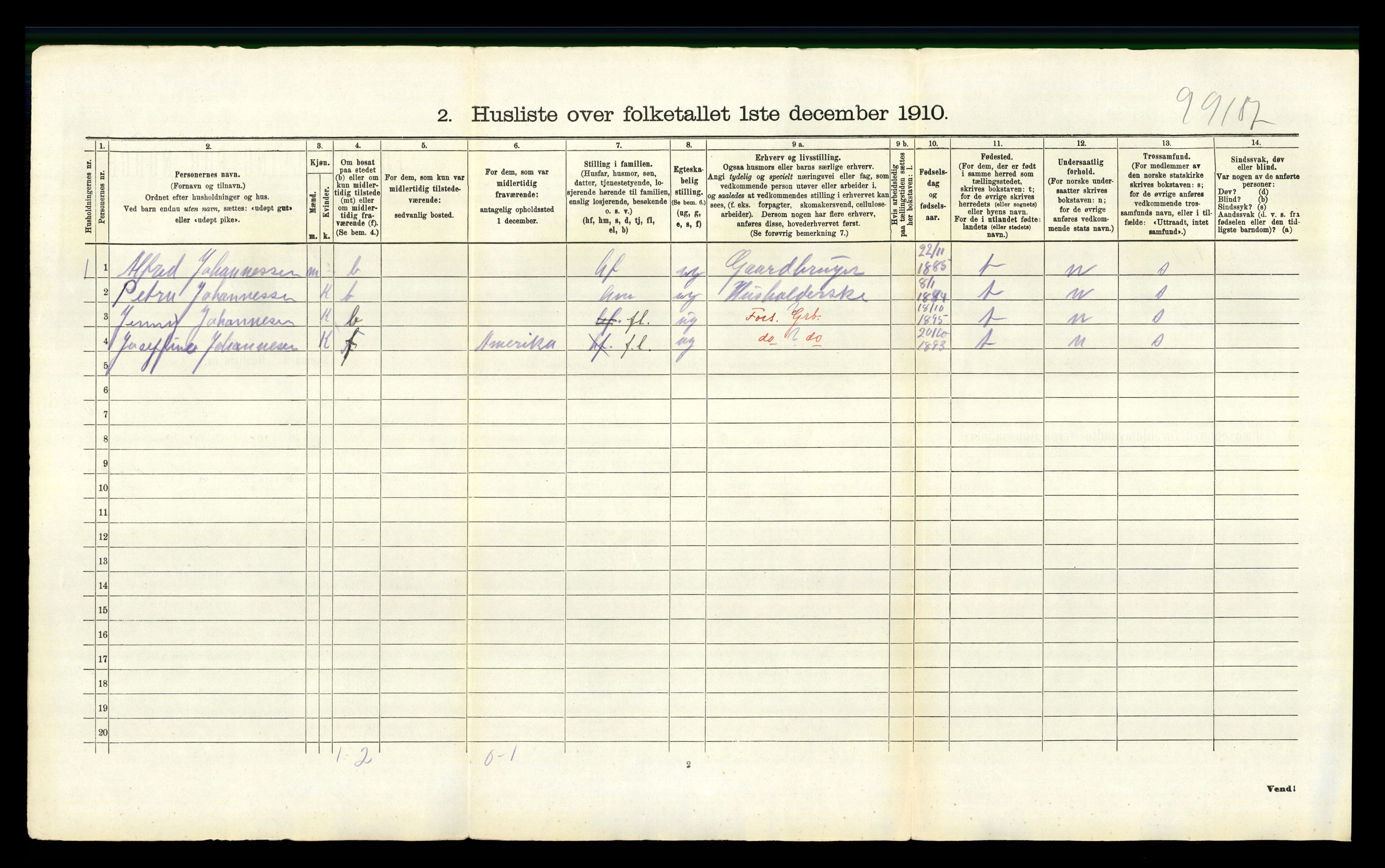 RA, 1910 census for Hetland, 1910, p. 1634