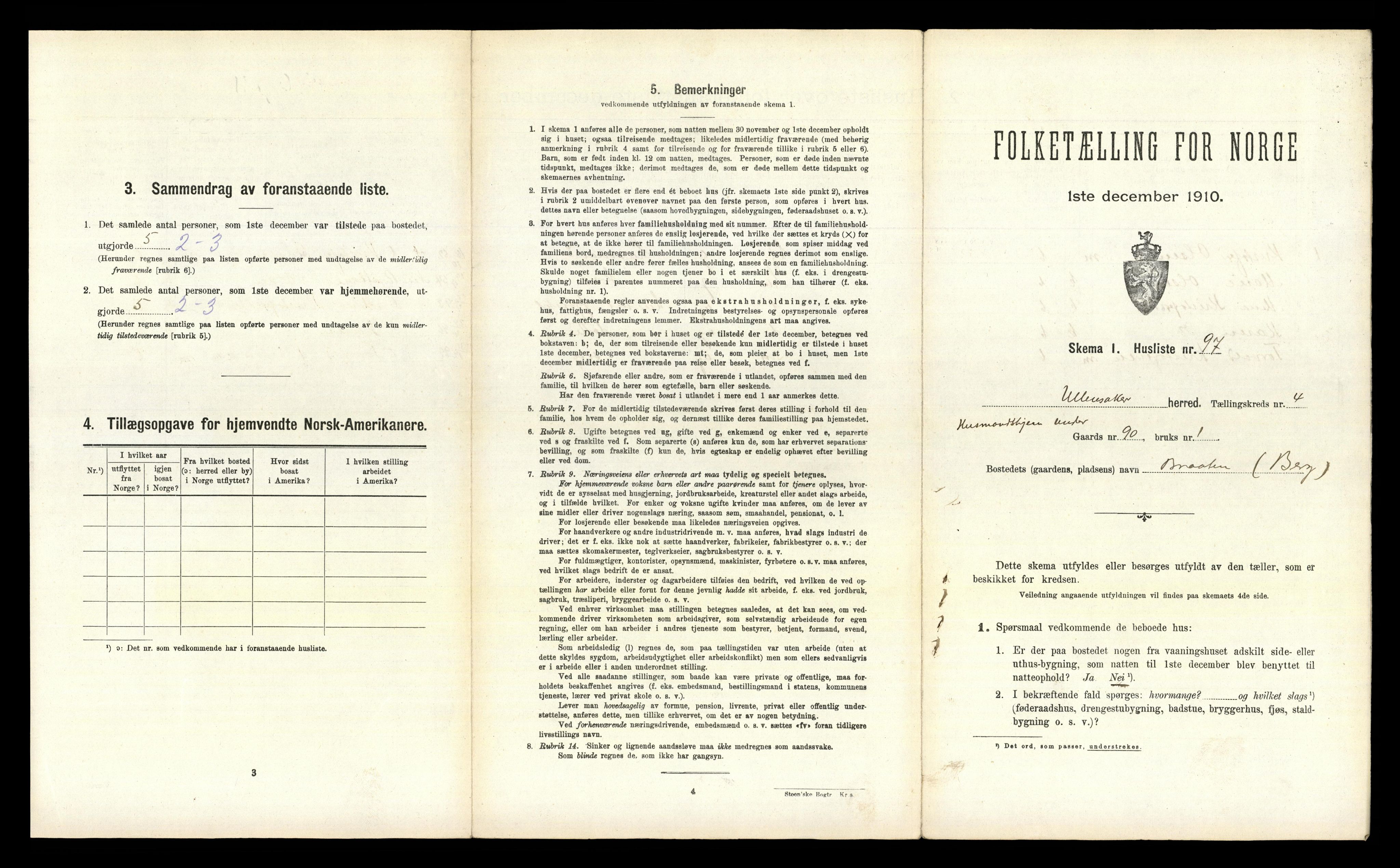 RA, 1910 census for Ullensaker, 1910, p. 977