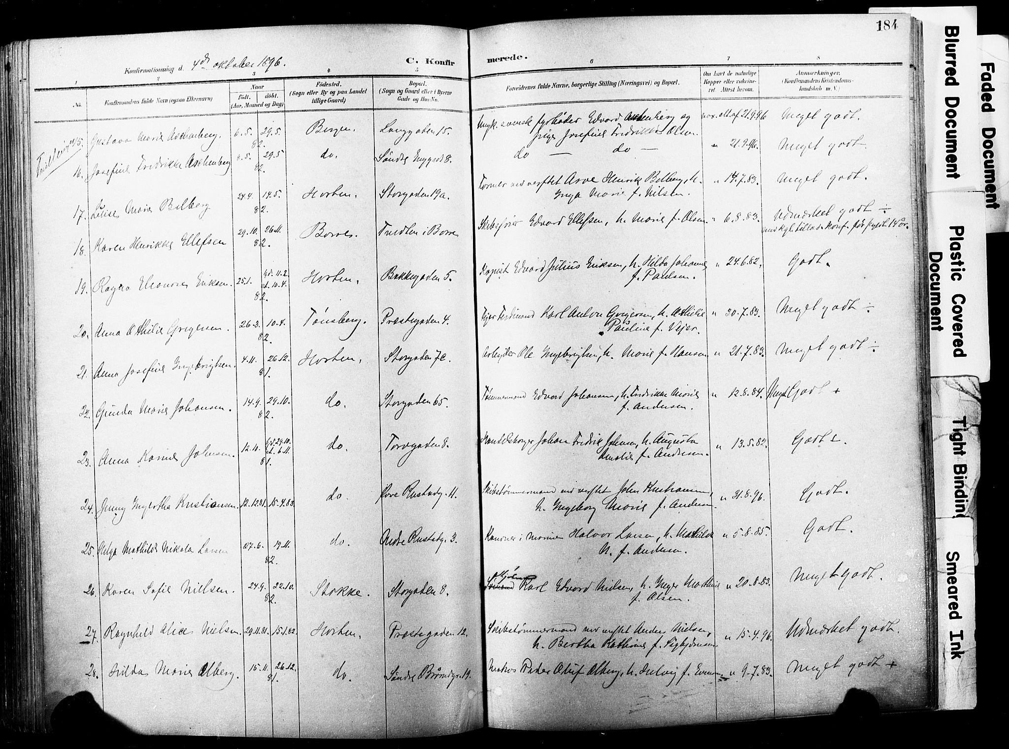 Horten kirkebøker, AV/SAKO-A-348/F/Fa/L0005: Parish register (official) no. 5, 1896-1904, p. 184