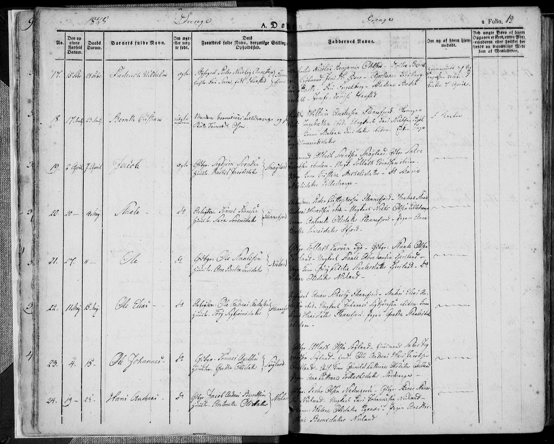 Flekkefjord sokneprestkontor, AV/SAK-1111-0012/F/Fa/Fac/L0003: Parish register (official) no. A 3, 1826-1841, p. 18