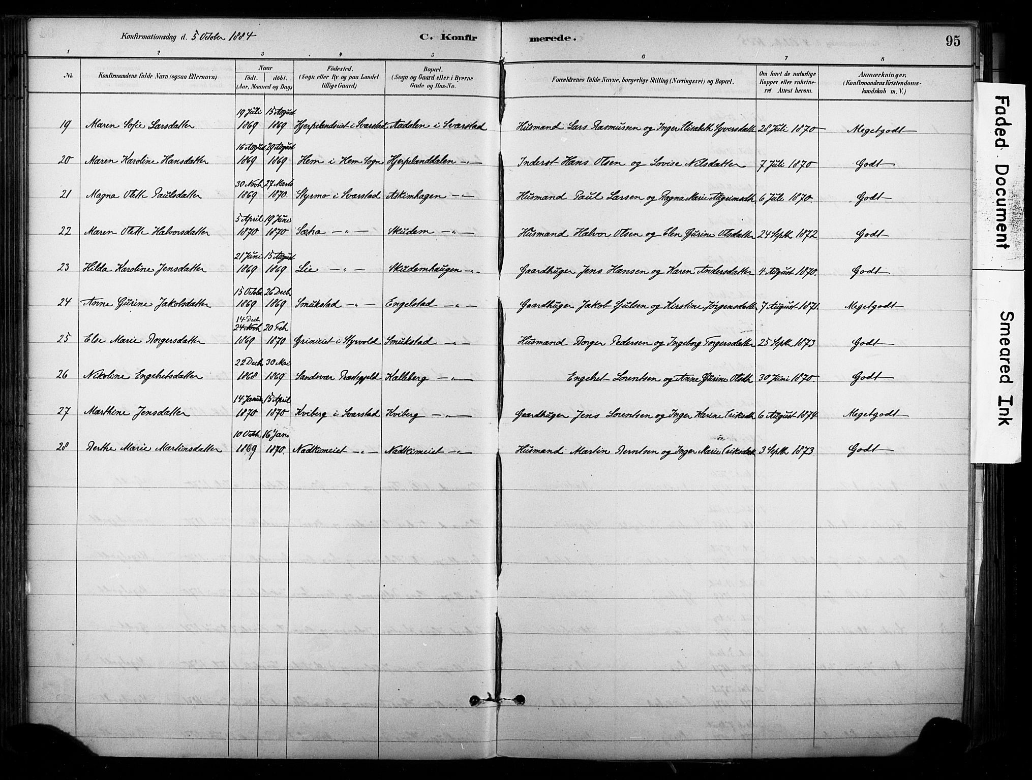 Lardal kirkebøker, AV/SAKO-A-350/F/Fb/L0001: Parish register (official) no. II 1, 1881-1911, p. 95