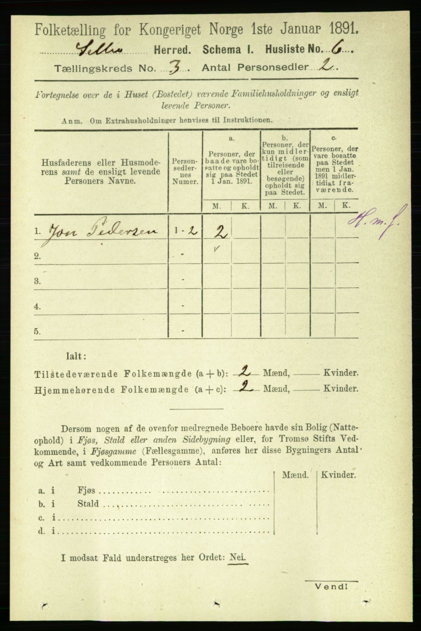 RA, 1891 census for 1664 Selbu, 1891, p. 581