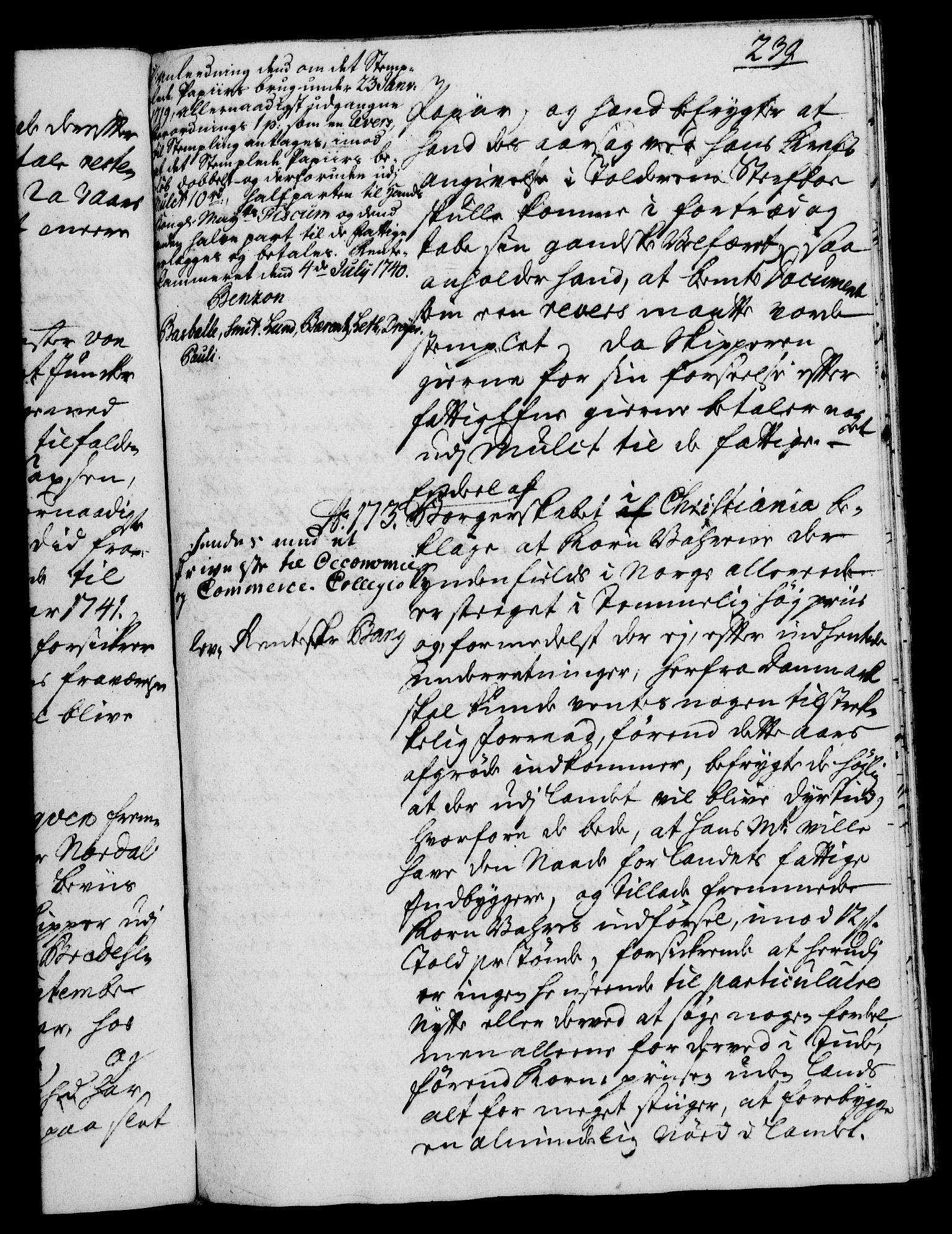 Rentekammeret, Kammerkanselliet, RA/EA-3111/G/Gh/Gha/L0022: Norsk ekstraktmemorialprotokoll (merket RK 53.67), 1739-1741, p. 239