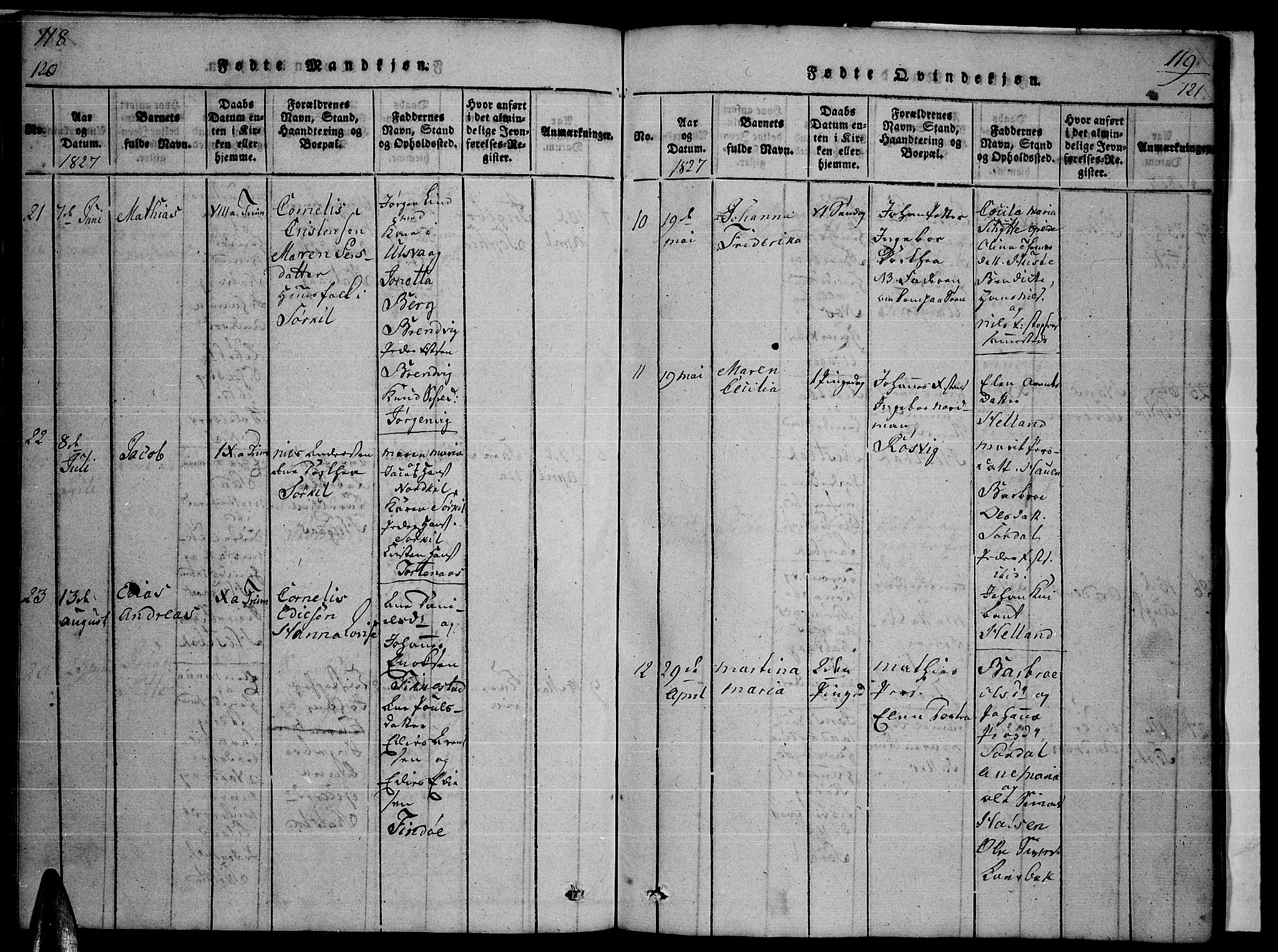 Ministerialprotokoller, klokkerbøker og fødselsregistre - Nordland, SAT/A-1459/859/L0855: Parish register (copy) no. 859C01, 1821-1839, p. 118-119