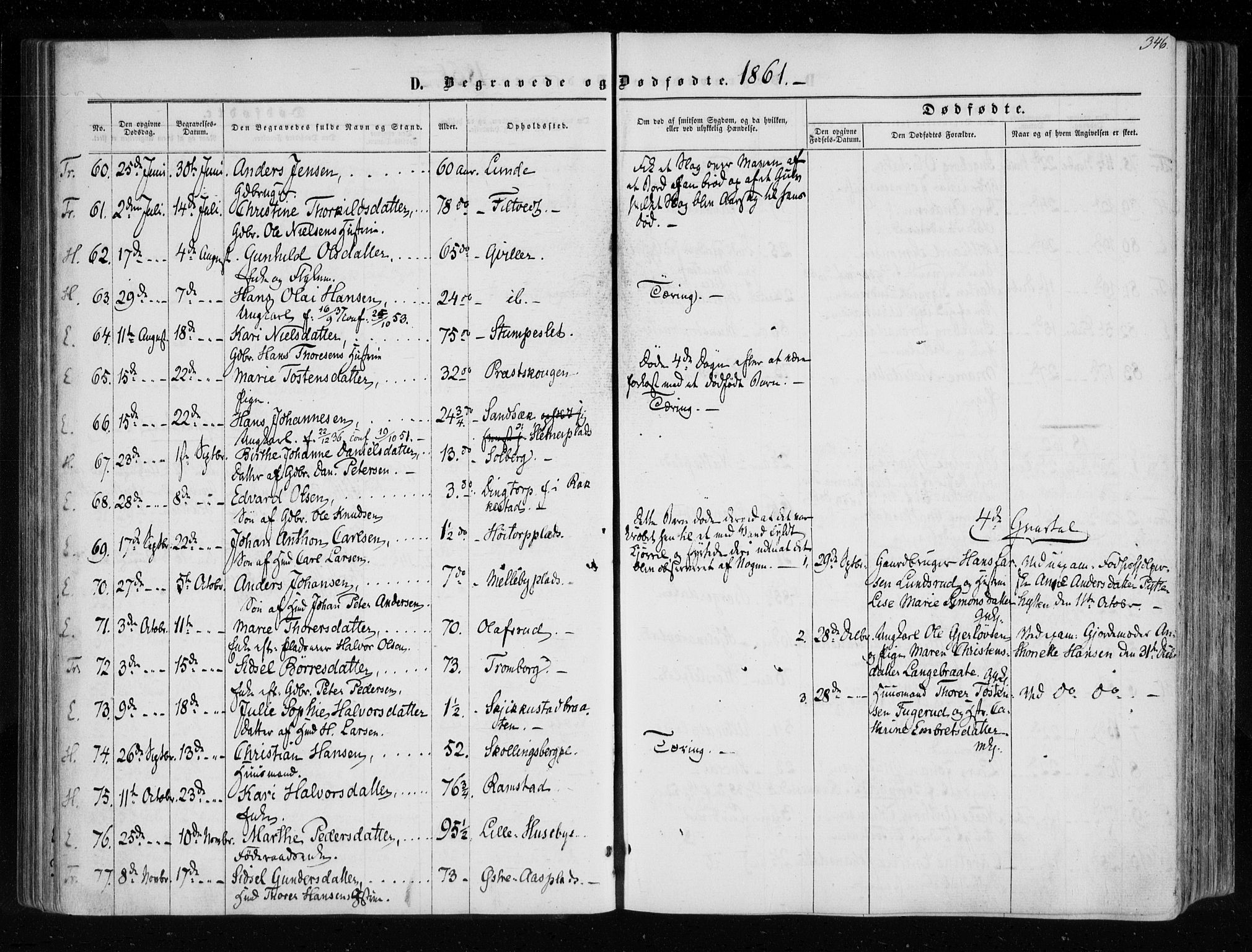 Eidsberg prestekontor Kirkebøker, SAO/A-10905/F/Fa/L0010.b: Parish register (official) no. I 10B, 1857-1866, p. 346