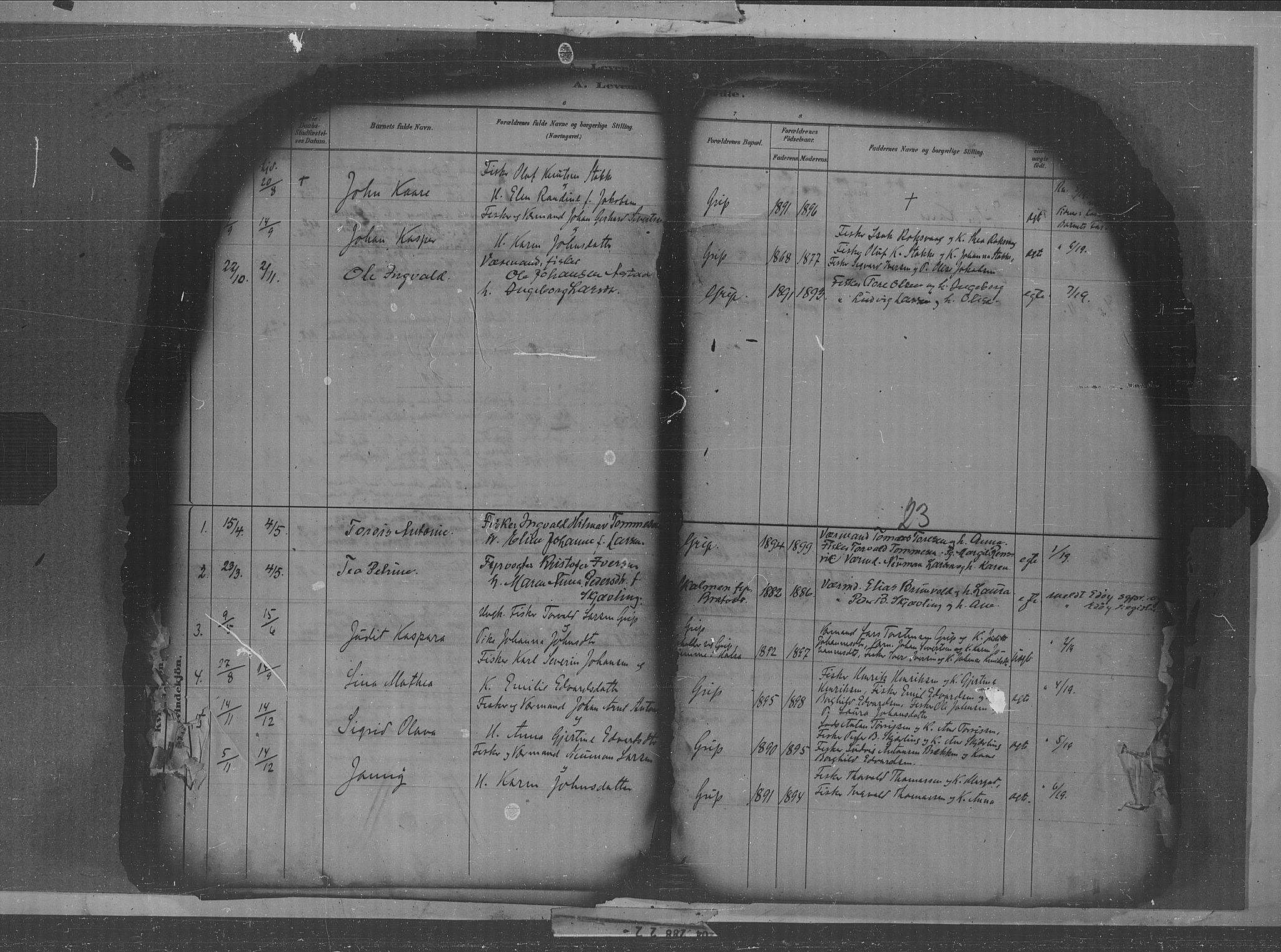 Kristiansund sokneprestkontor, AV/SAT-A-1068/1/I/I1: Parish register (official) no. 36, 1880-1919, p. 23