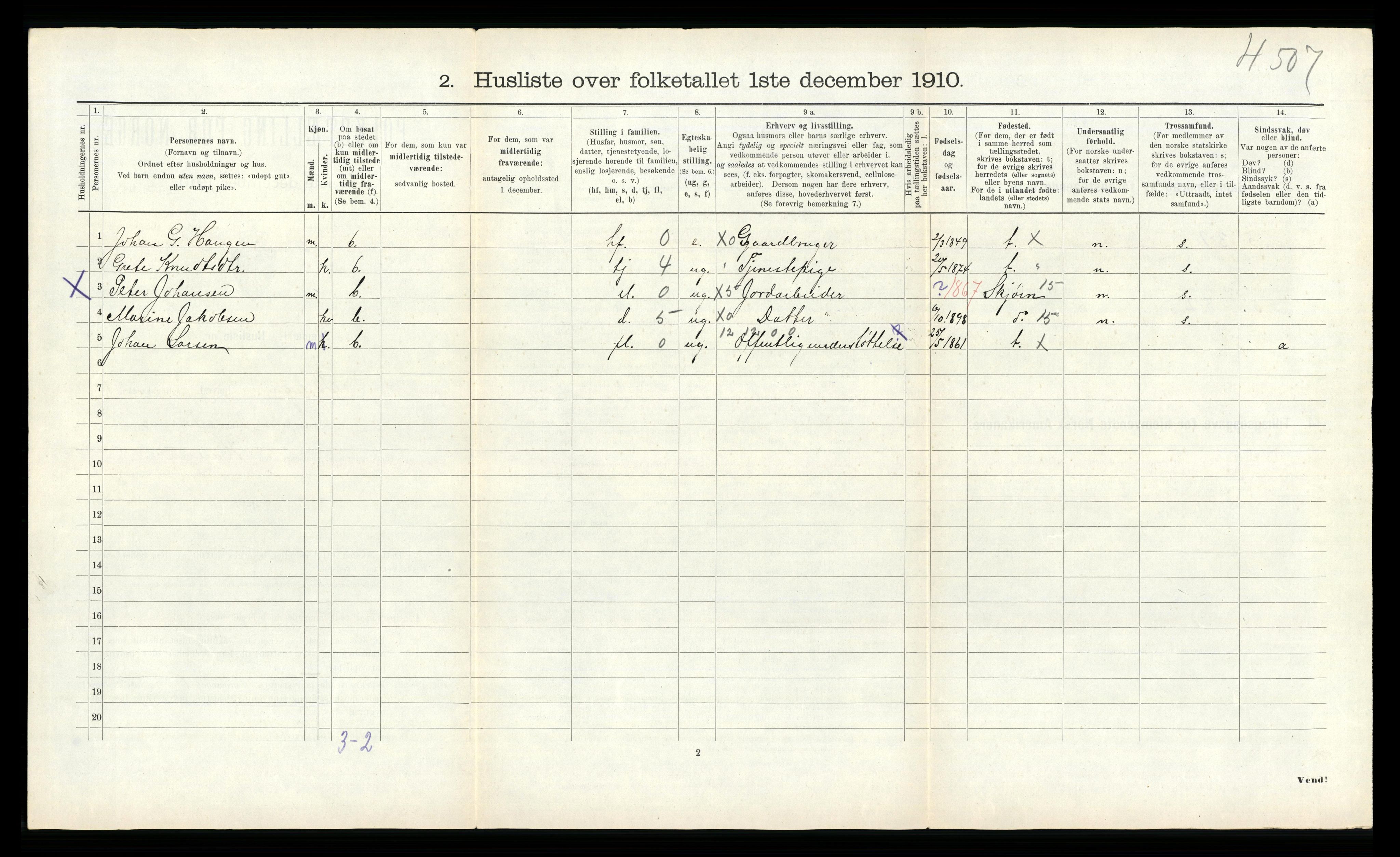 RA, 1910 census for Bjugn, 1910, p. 298