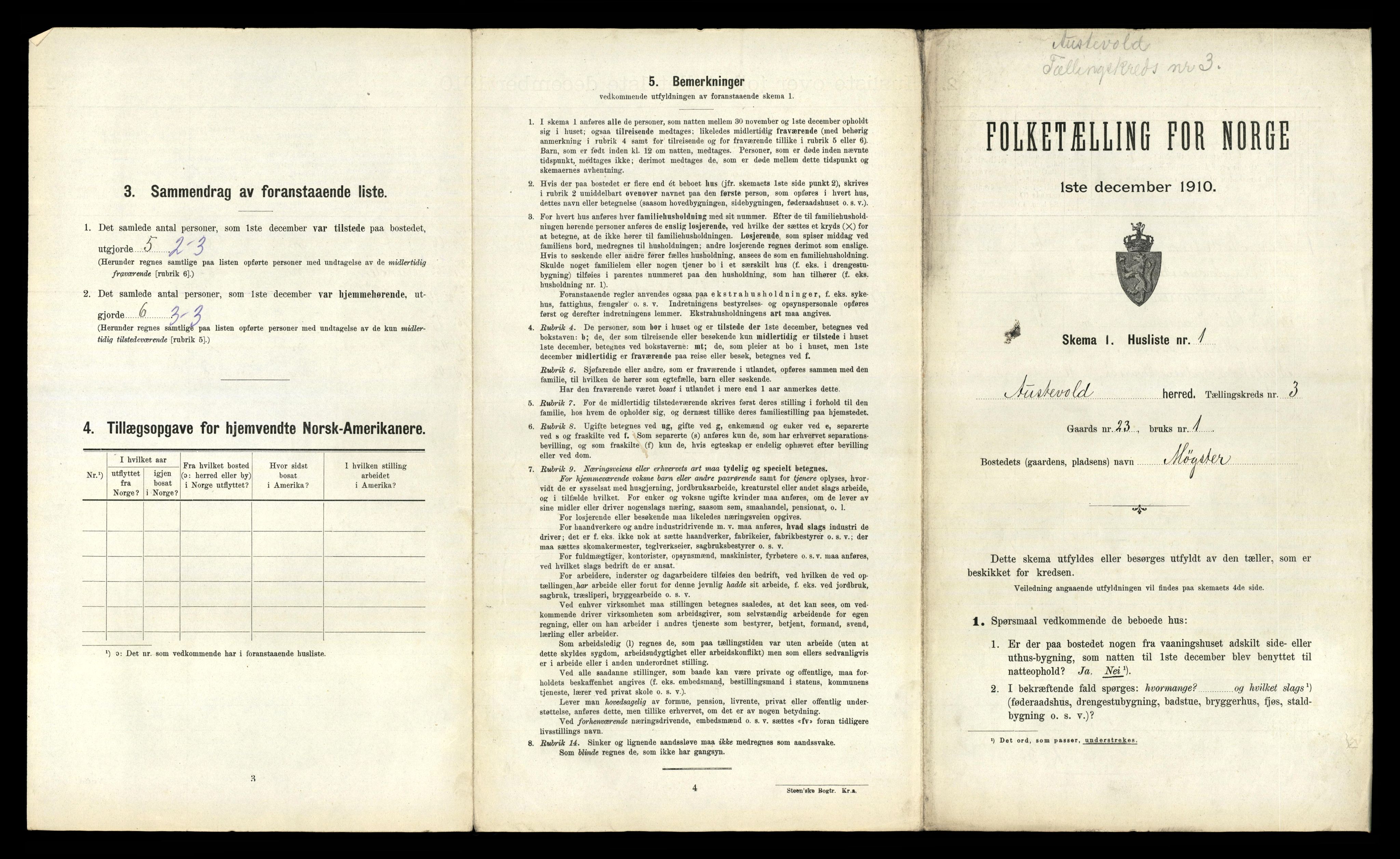 RA, 1910 census for Austevoll, 1910, p. 274