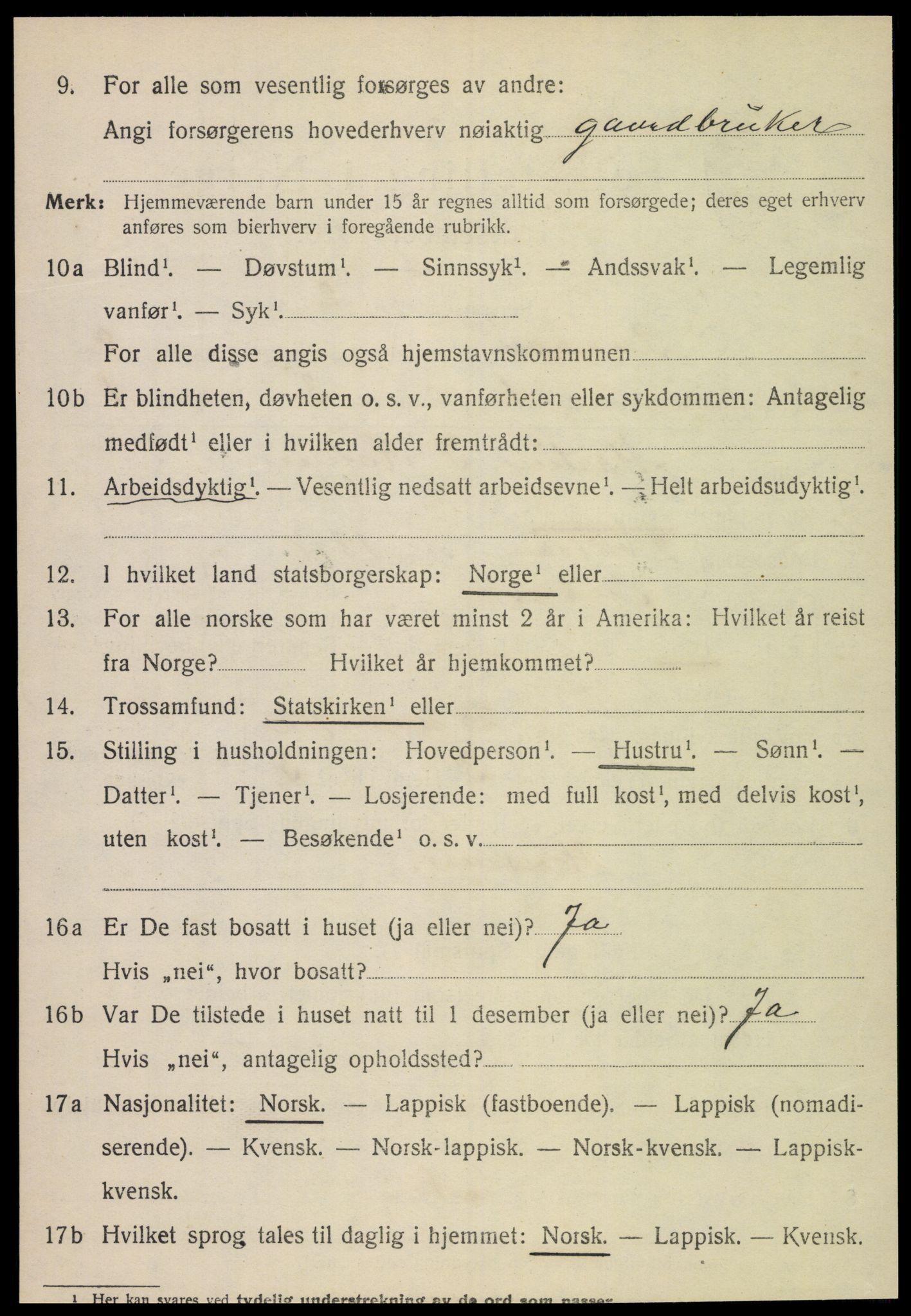 SAT, 1920 census for Snåsa, 1920, p. 1187