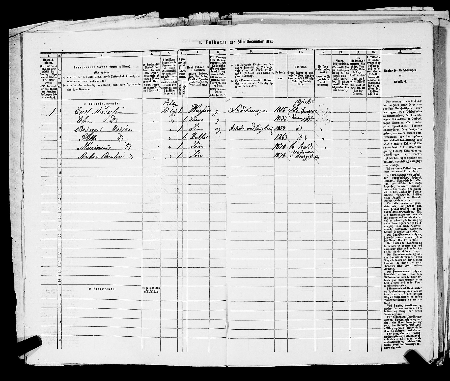 RA, 1875 census for 0101P Fredrikshald, 1875, p. 1434