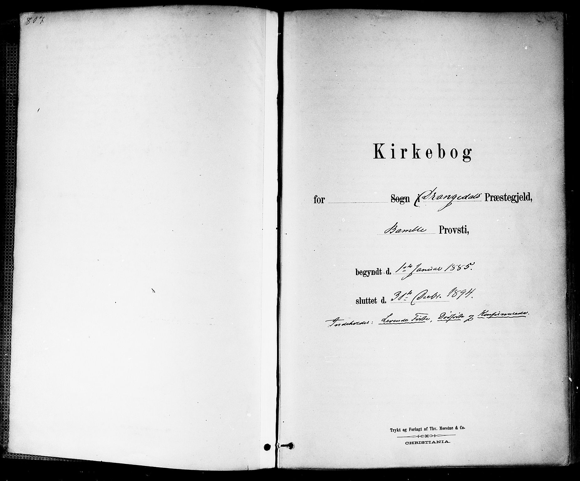 Drangedal kirkebøker, SAKO/A-258/F/Fa/L0010: Parish register (official) no. 10 /1, 1885-1894