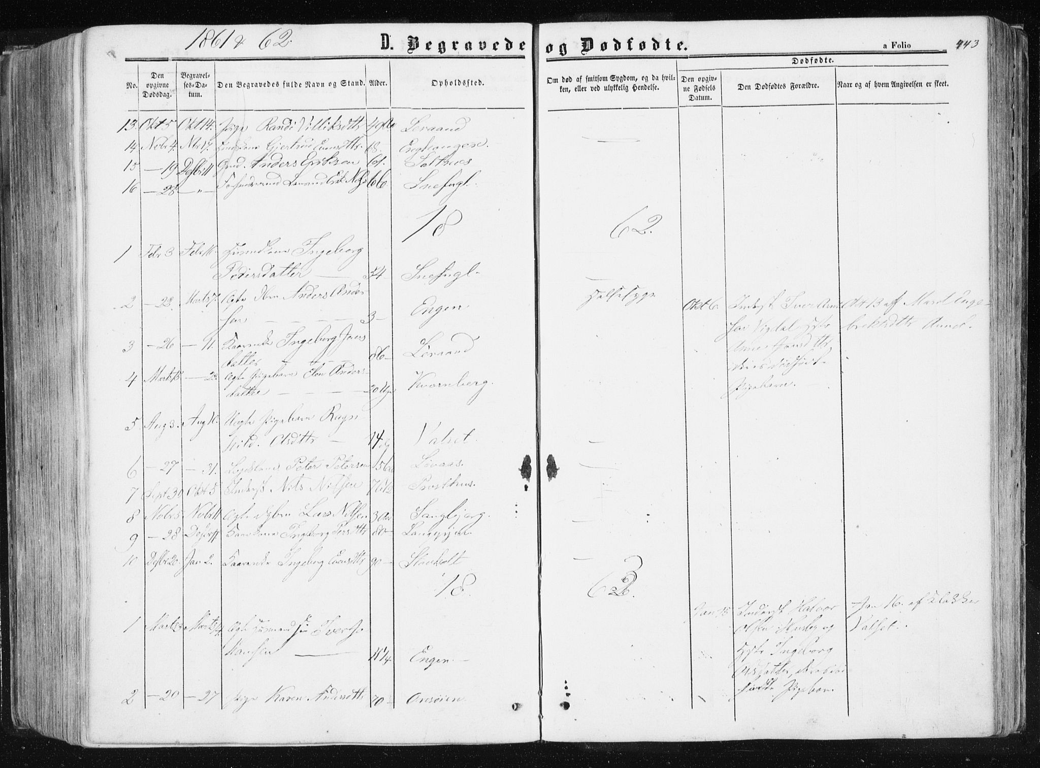 Ministerialprotokoller, klokkerbøker og fødselsregistre - Sør-Trøndelag, SAT/A-1456/612/L0377: Parish register (official) no. 612A09, 1859-1877, p. 443