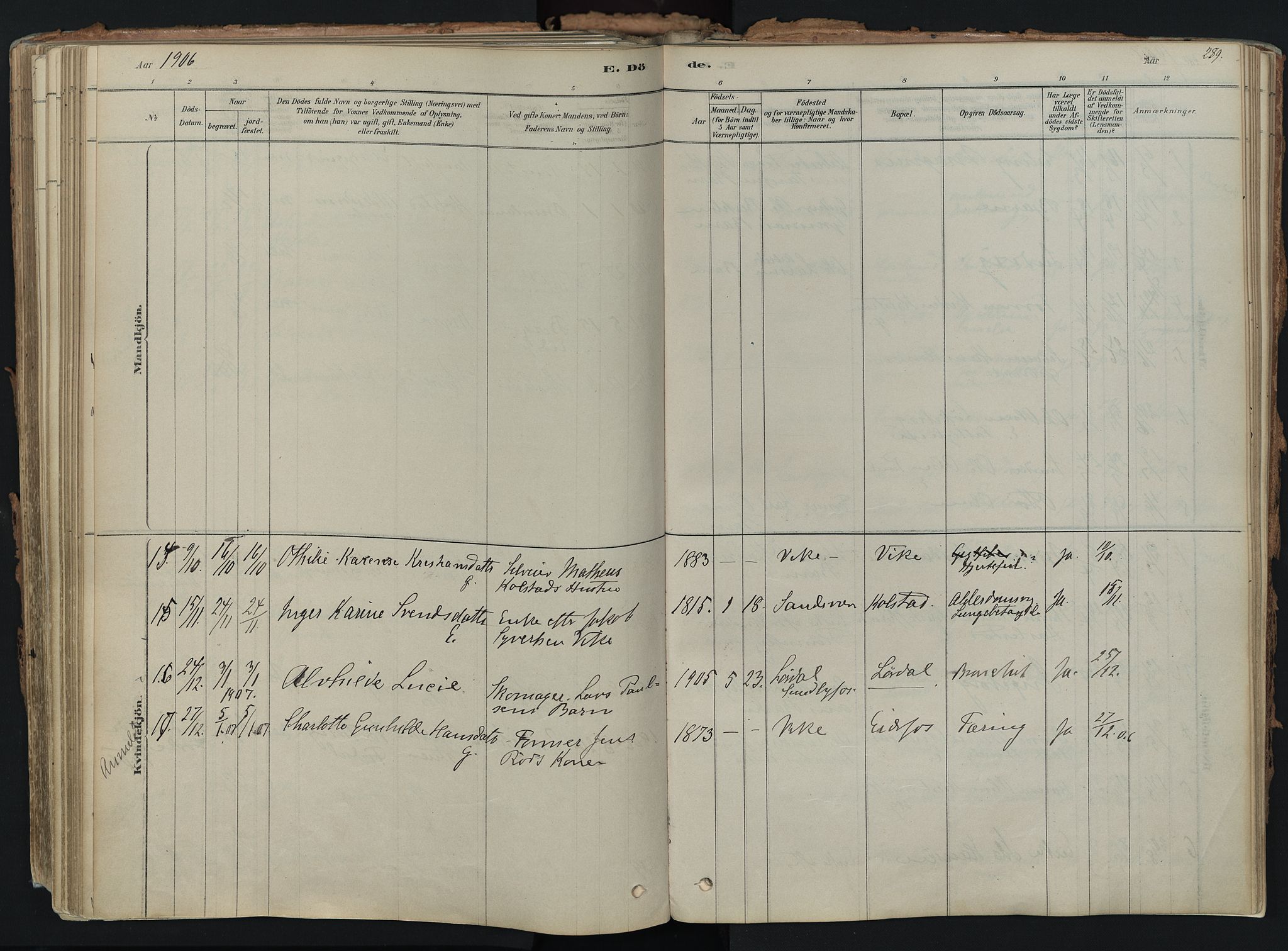 Hof kirkebøker, AV/SAKO-A-64/F/Fa/L0007: Parish register (official) no. I 7, 1878-1940, p. 289