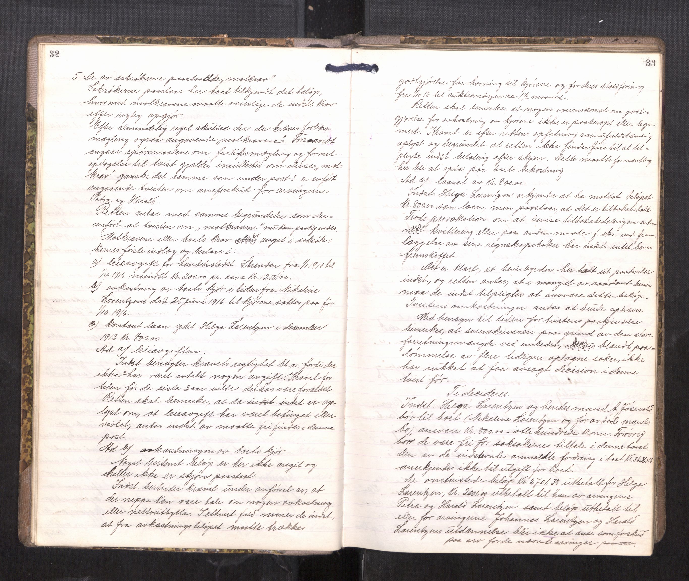 Rana sorenskriveri , AV/SAT-A-1108/1/3/3B/L0011: Skiftebehandlingsprotokoll, 1918-1922, p. 32-33