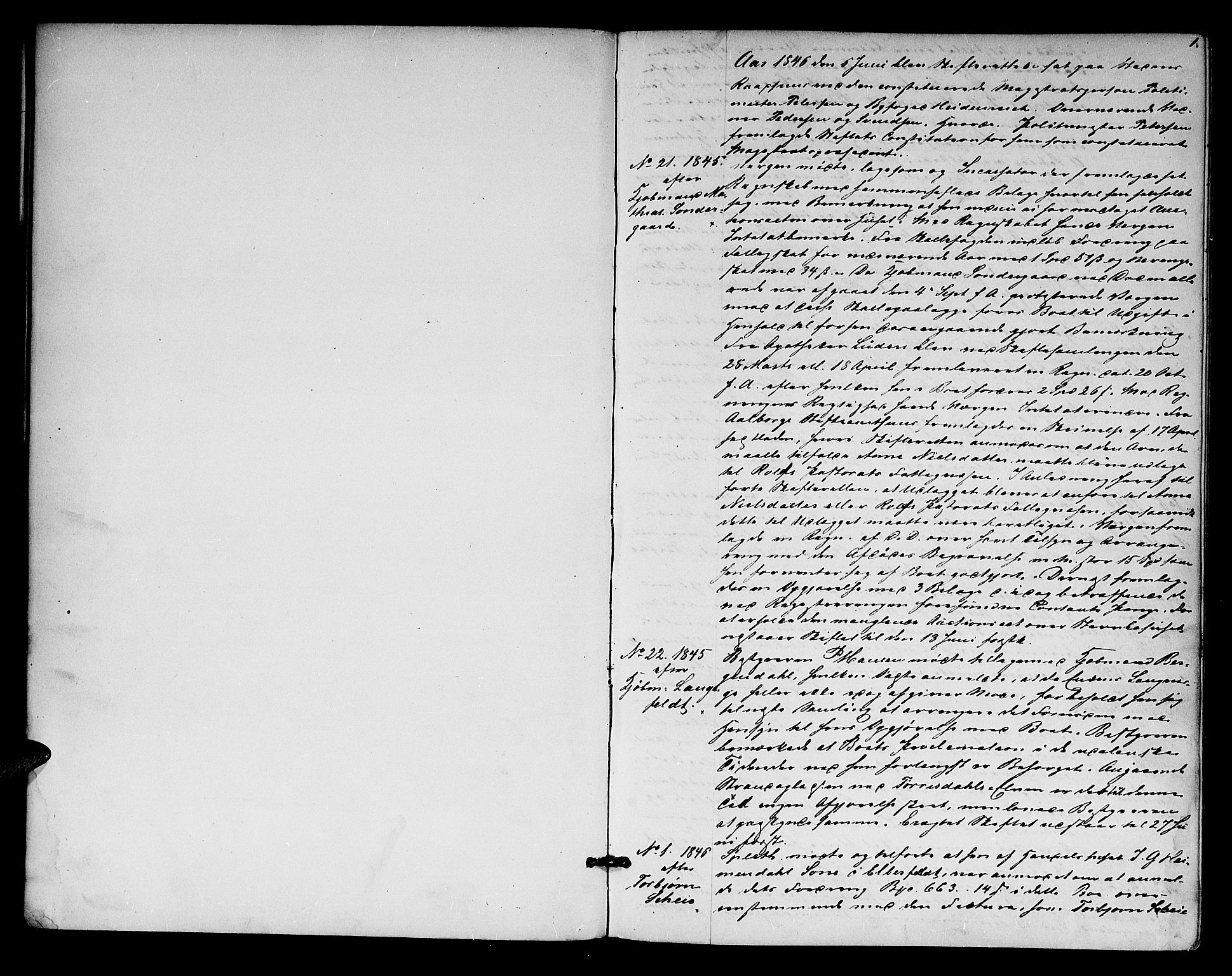 Kristiansand byrett, AV/SAK-1223-0001/H/Hc/L0024: Skifteprotokoll nr. 20, med register, 1846-1852, p. 0-1