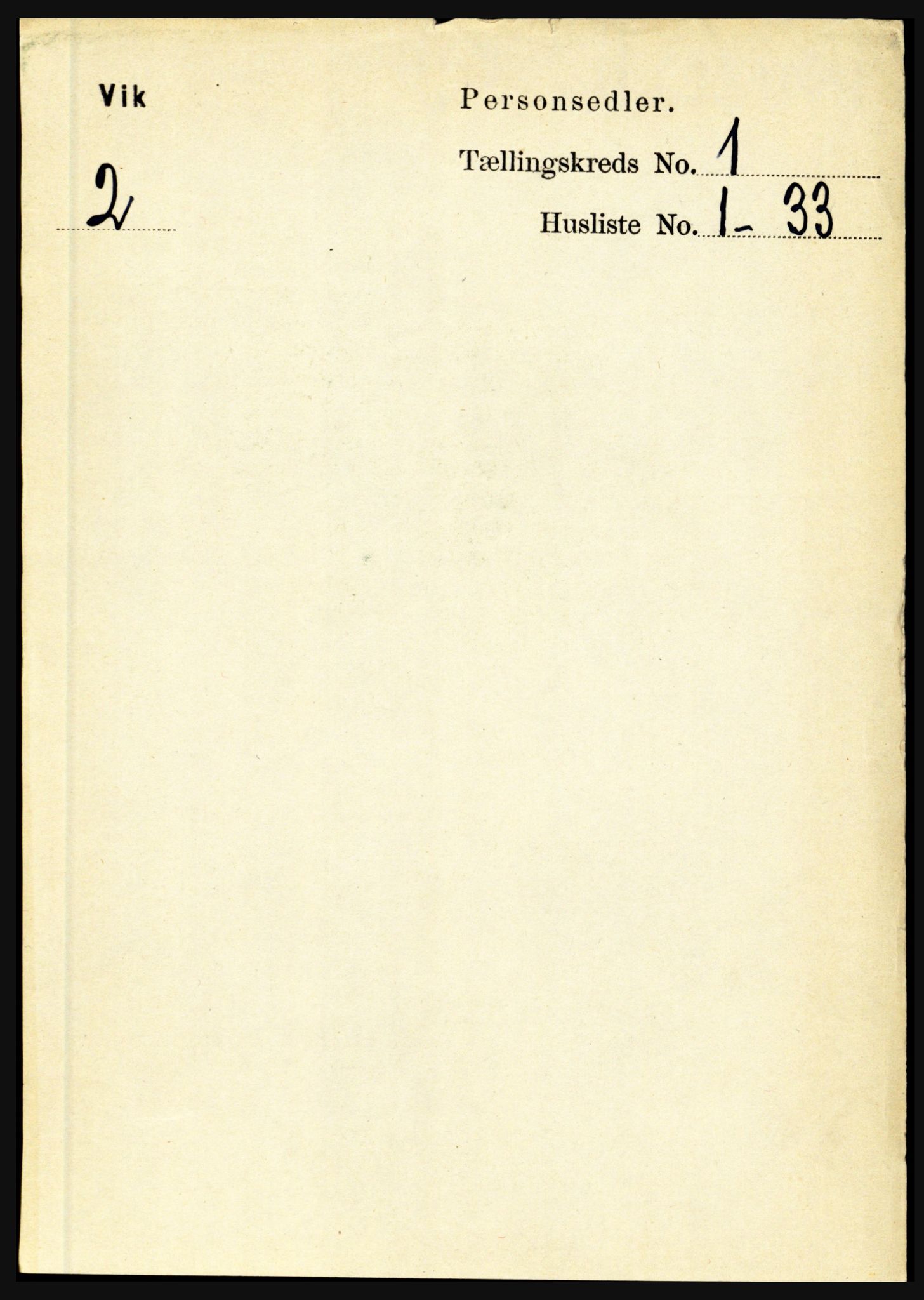 RA, 1891 census for 1417 Vik, 1891, p. 132