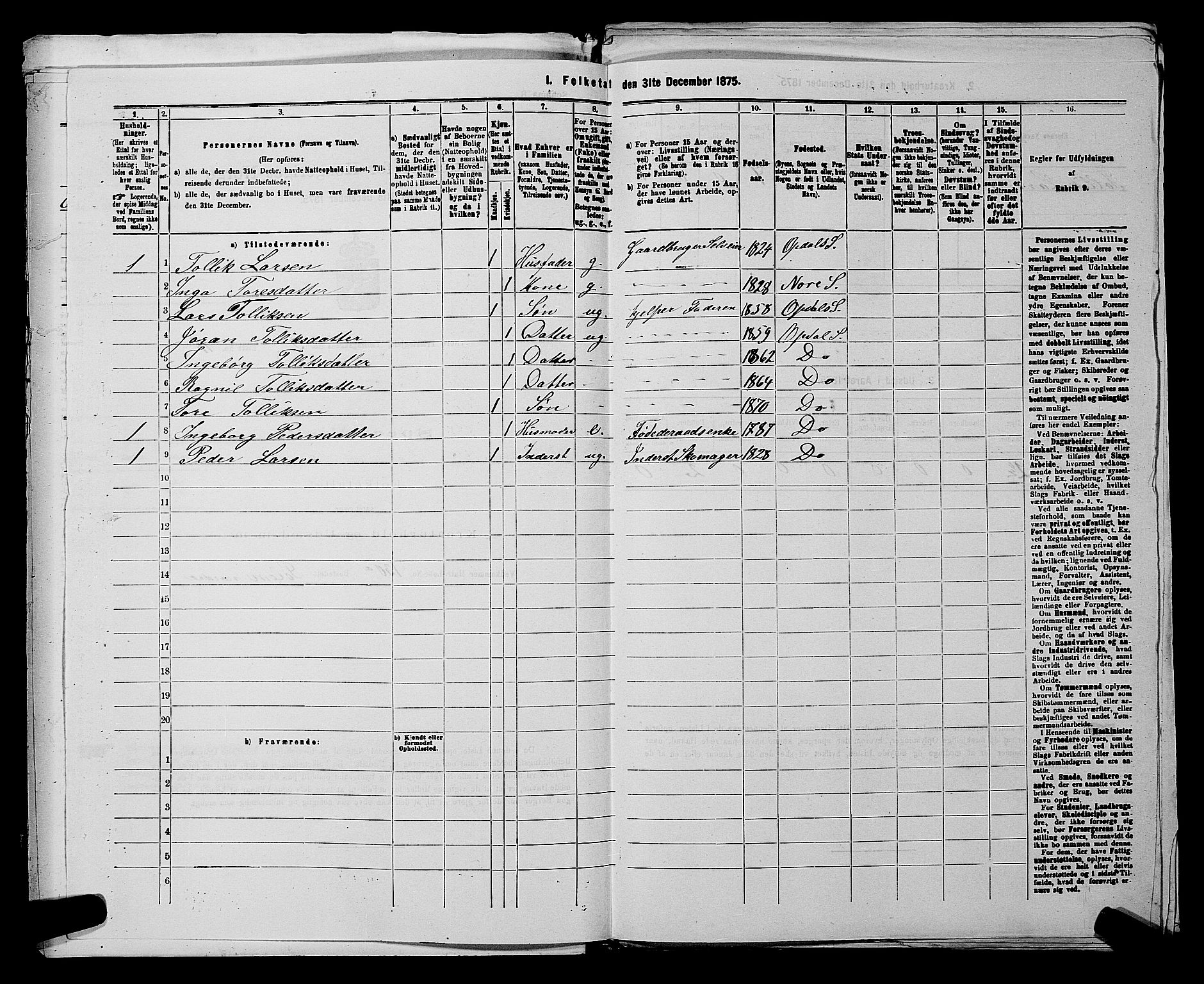 SAKO, 1875 census for 0633P Nore, 1875, p. 646