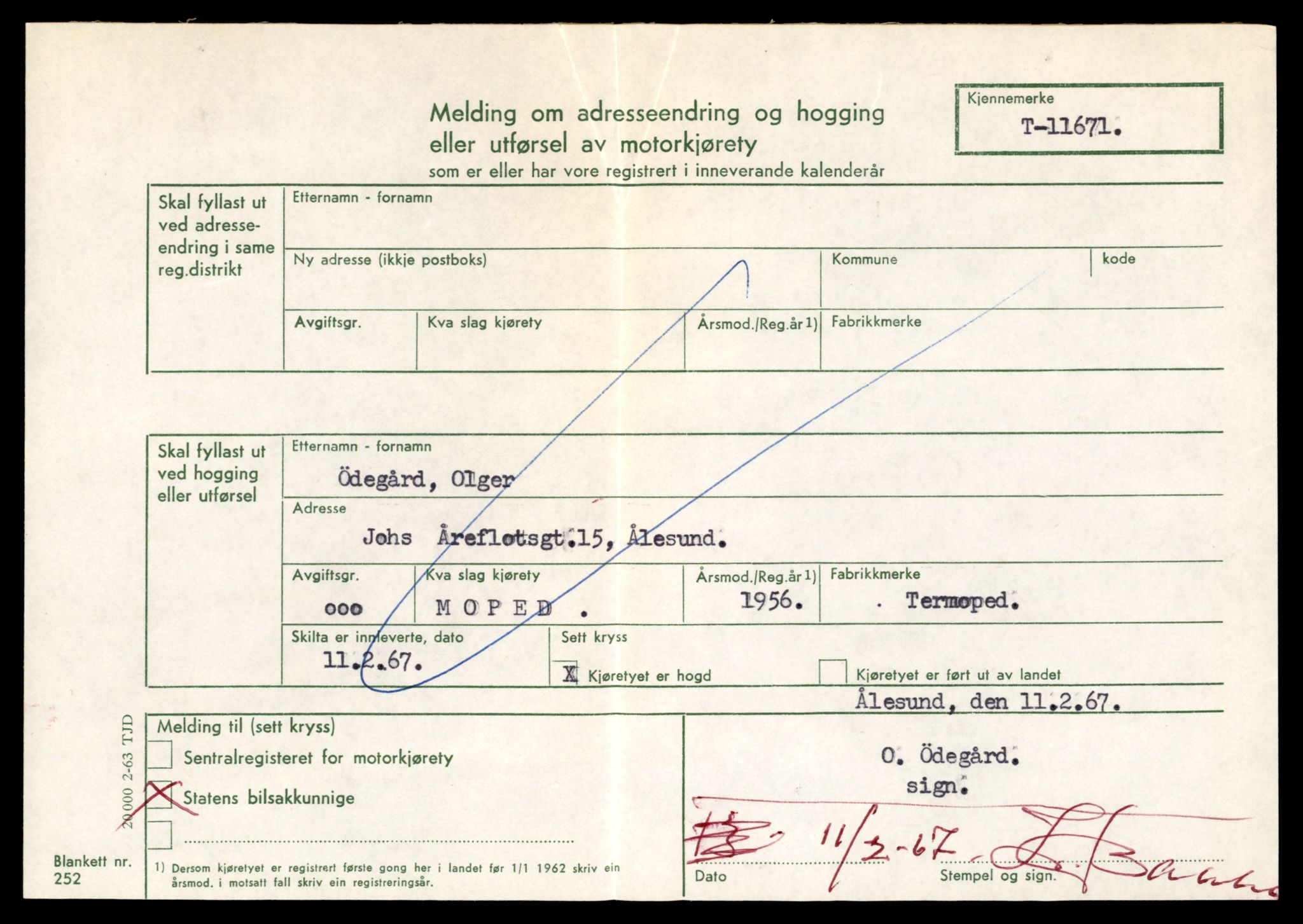 Møre og Romsdal vegkontor - Ålesund trafikkstasjon, SAT/A-4099/F/Fe/L0030: Registreringskort for kjøretøy T 11620 - T 11799, 1927-1998, p. 545