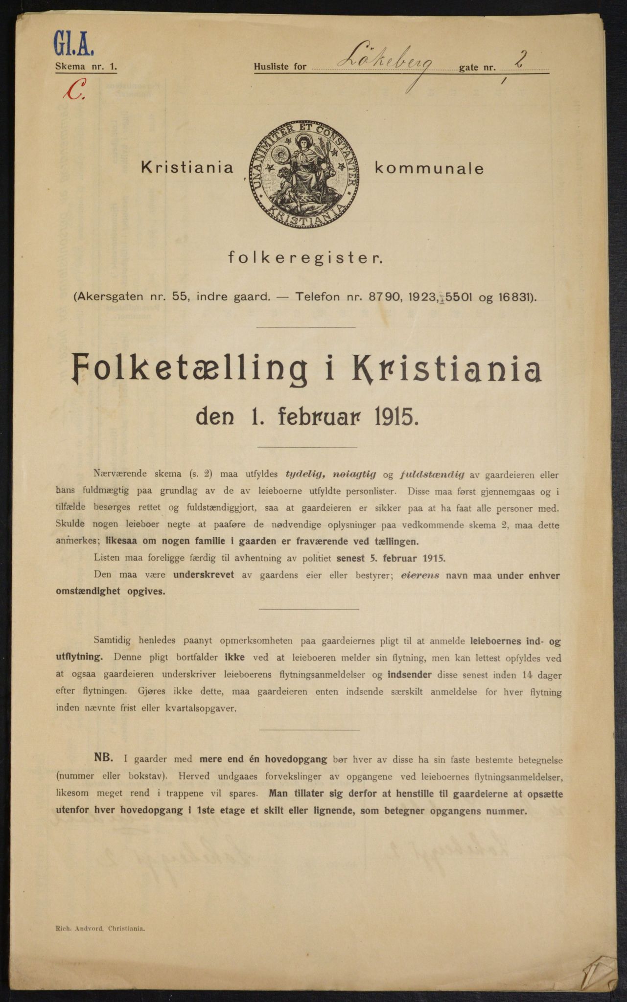 OBA, Municipal Census 1915 for Kristiania, 1915, p. 57941