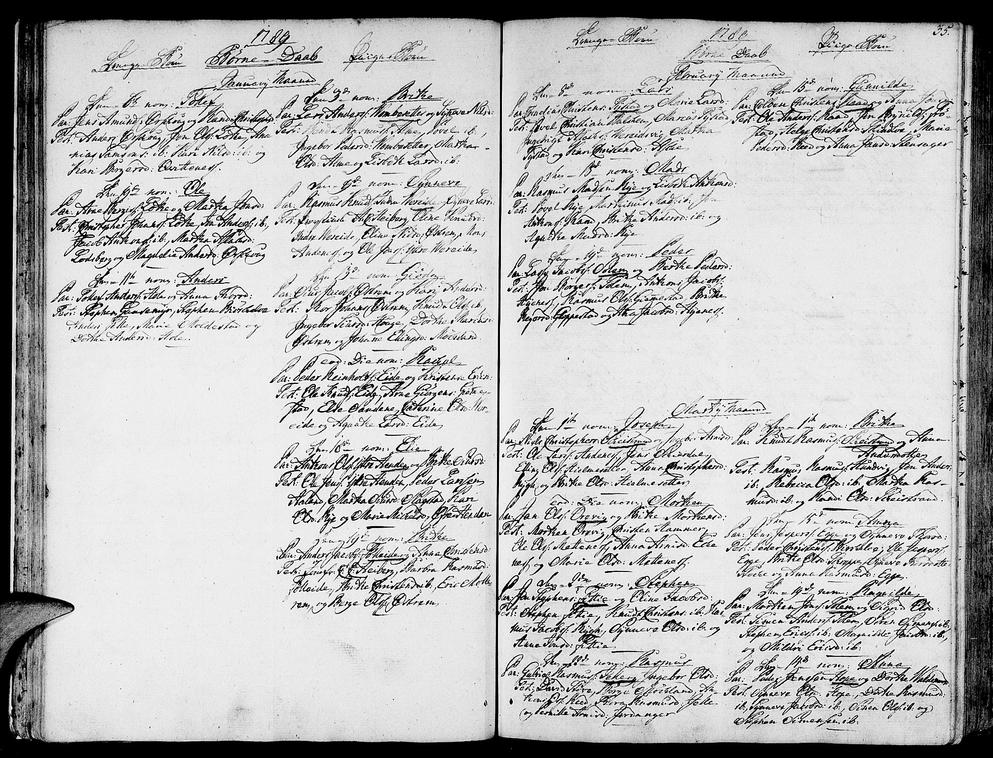 Gloppen sokneprestembete, AV/SAB-A-80101/H/Haa/Haaa/L0005: Parish register (official) no. A 5, 1785-1815, p. 35