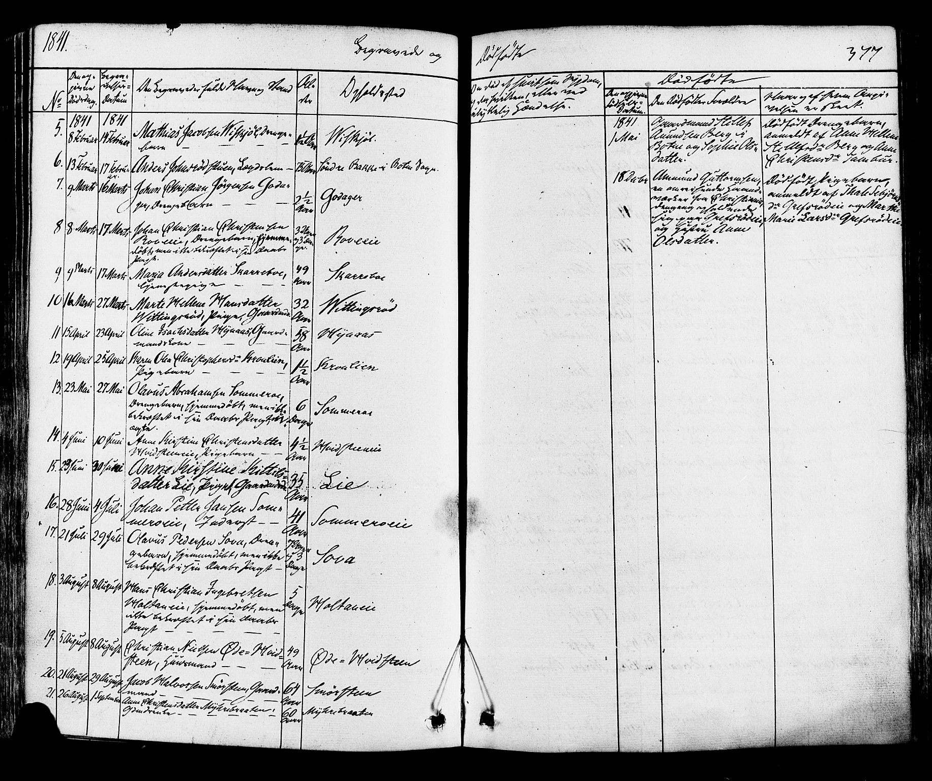 Botne kirkebøker, AV/SAKO-A-340/F/Fa/L0006: Parish register (official) no. I 6, 1836-1877, p. 377