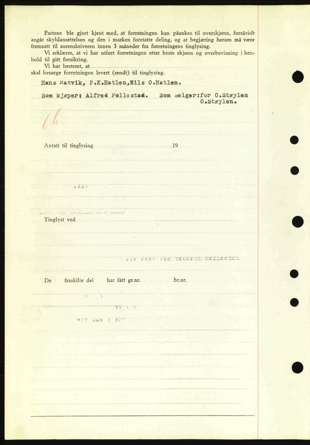 Nordre Sunnmøre sorenskriveri, AV/SAT-A-0006/1/2/2C/2Ca: Mortgage book no. A13, 1942-1942, Diary no: : 963/1942