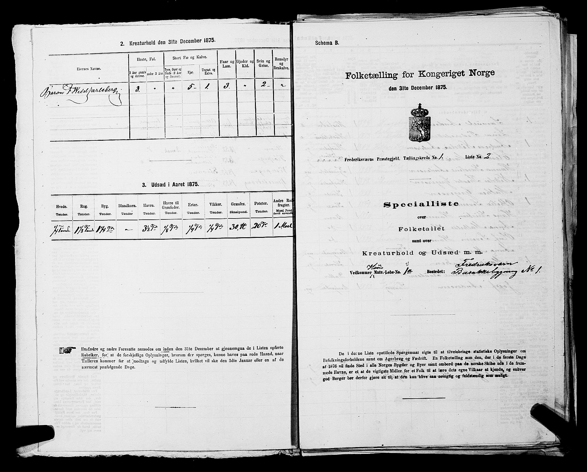 SAKO, 1875 census for 0798P Fredriksvern, 1875, p. 20