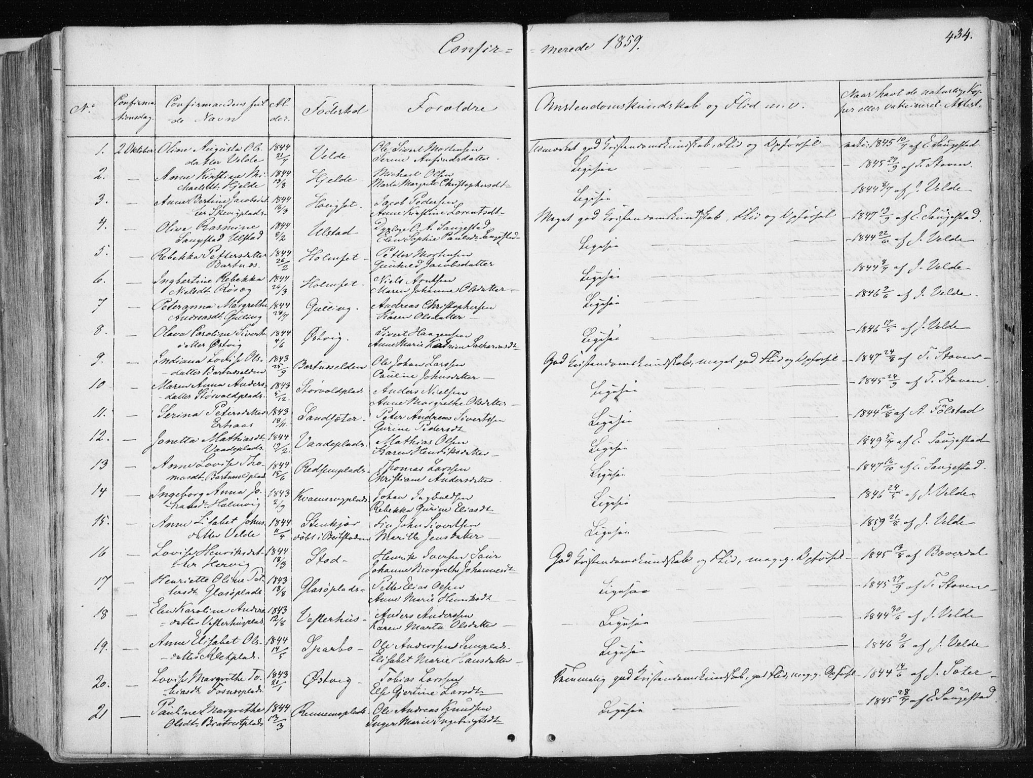 Ministerialprotokoller, klokkerbøker og fødselsregistre - Nord-Trøndelag, SAT/A-1458/741/L0393: Parish register (official) no. 741A07, 1849-1863, p. 434