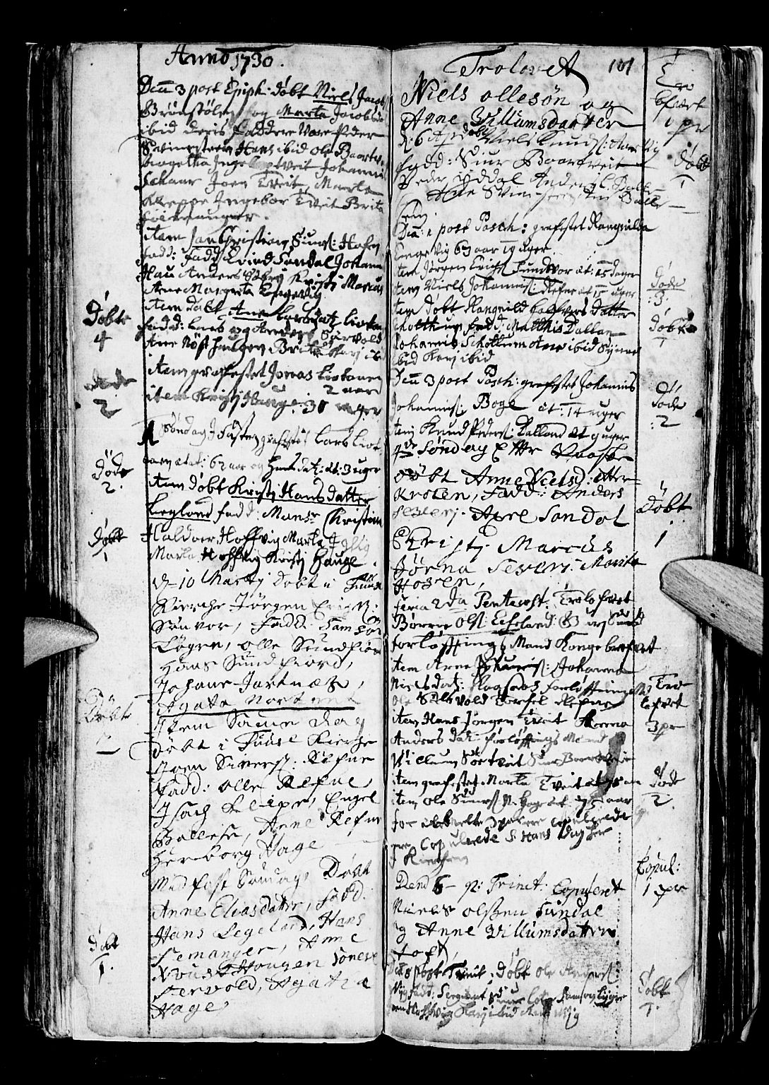 Os sokneprestembete, SAB/A-99929: Parish register (official) no. A 5, 1669-1760, p. 101