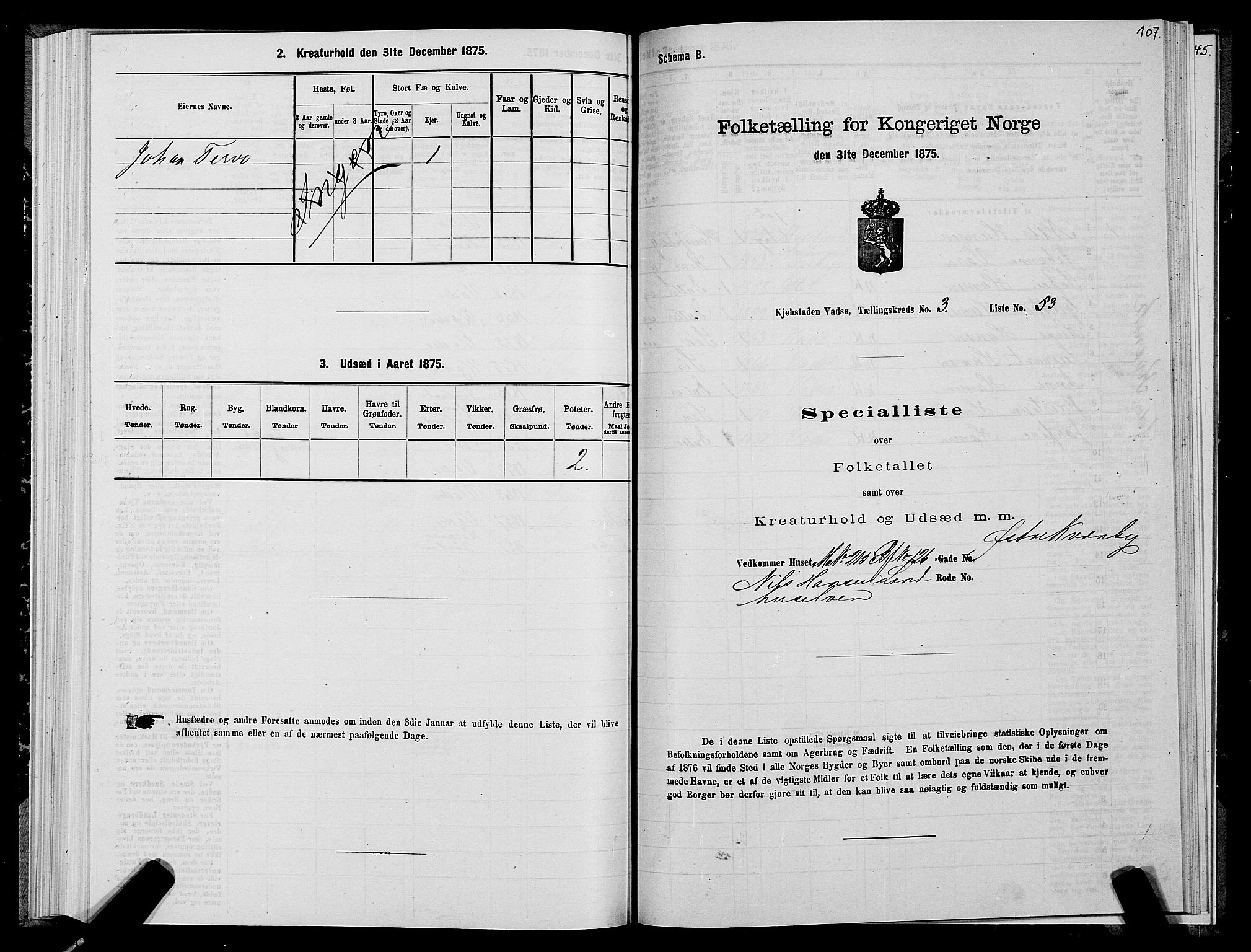 SATØ, 1875 census for 2003B Vadsø/Vadsø, 1875, p. 2107