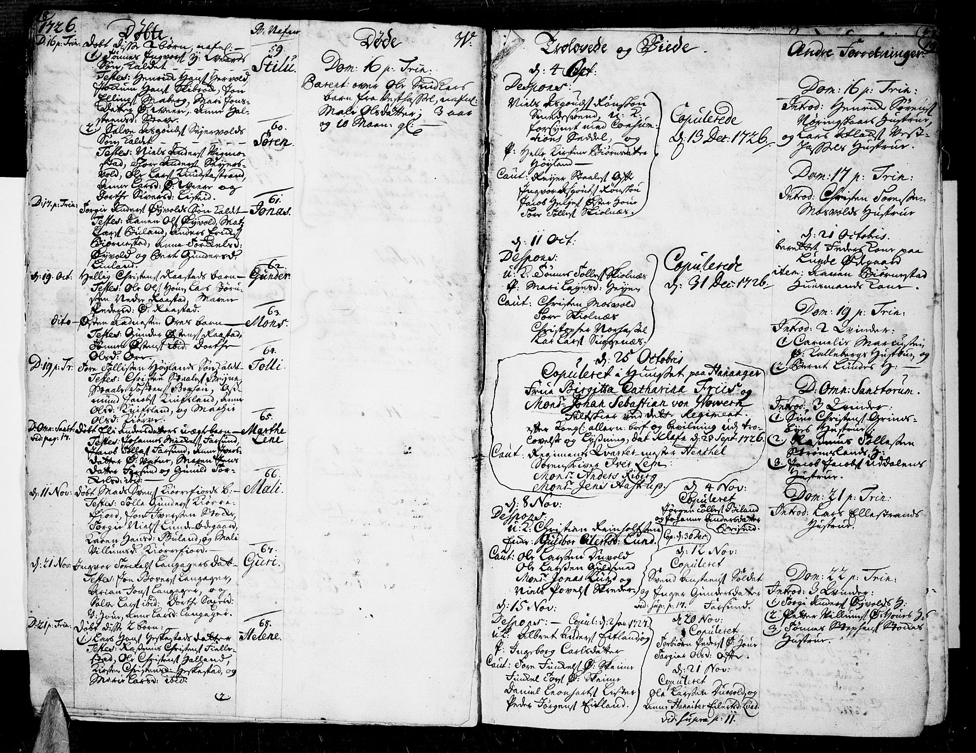 Lista sokneprestkontor, AV/SAK-1111-0027/F/Fa/L0002: Parish register (official) no. A 2 /1, 1726-1742, p. 18-19