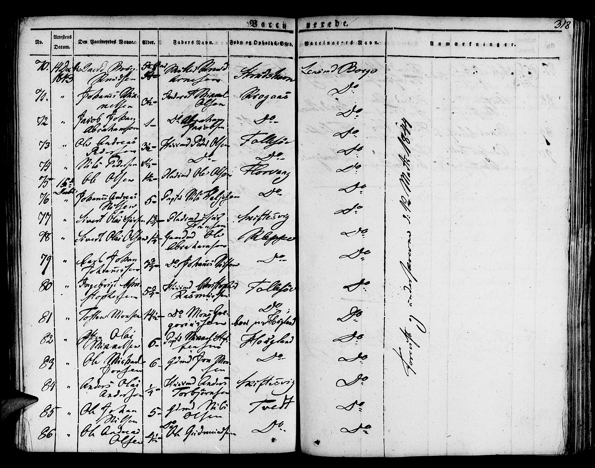 Askøy Sokneprestembete, SAB/A-74101/H/Ha/Haa/Haaa/L0004: Parish register (official) no. A 4, 1825-1845, p. 318