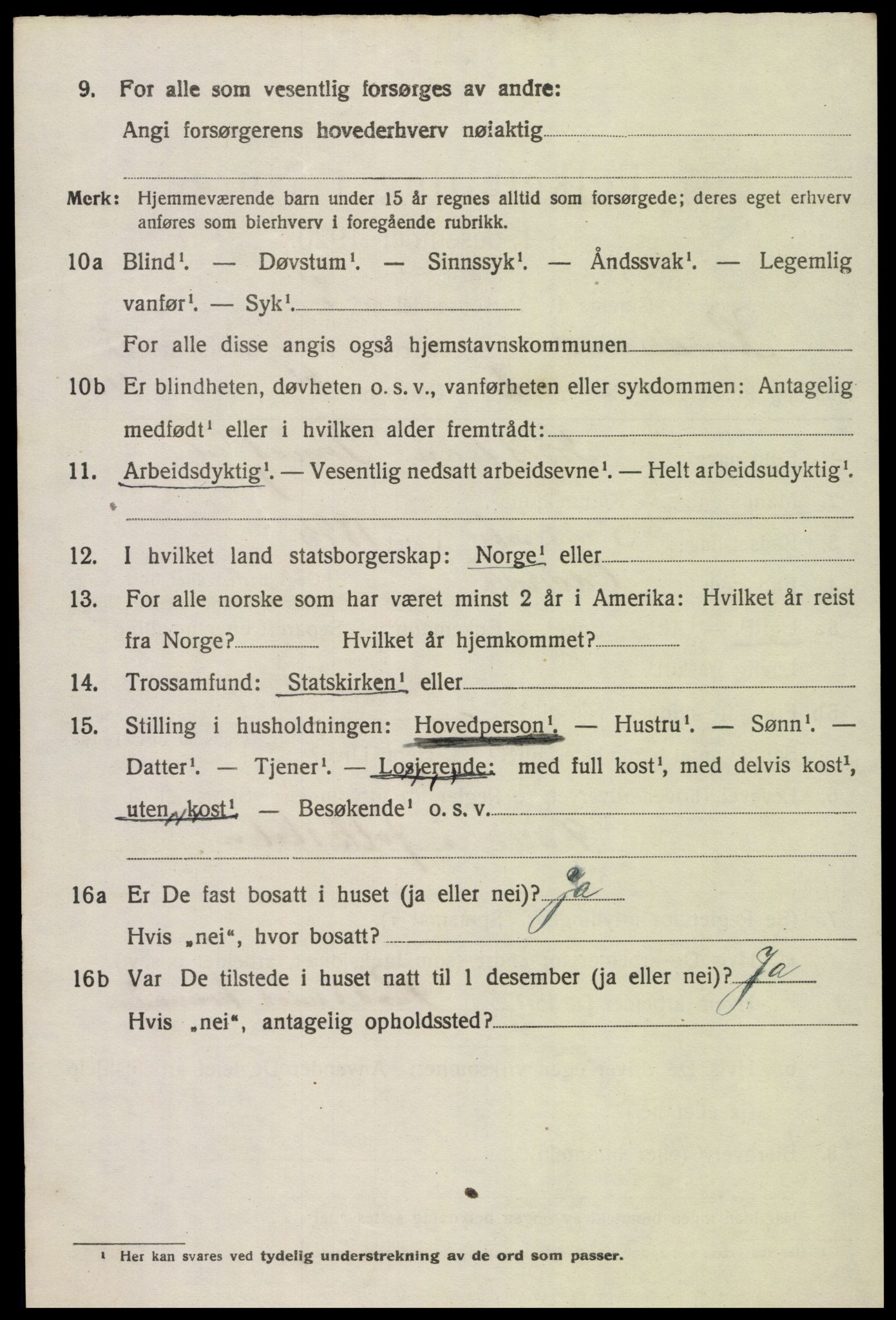 SAK, 1920 census for Randesund, 1920, p. 1465